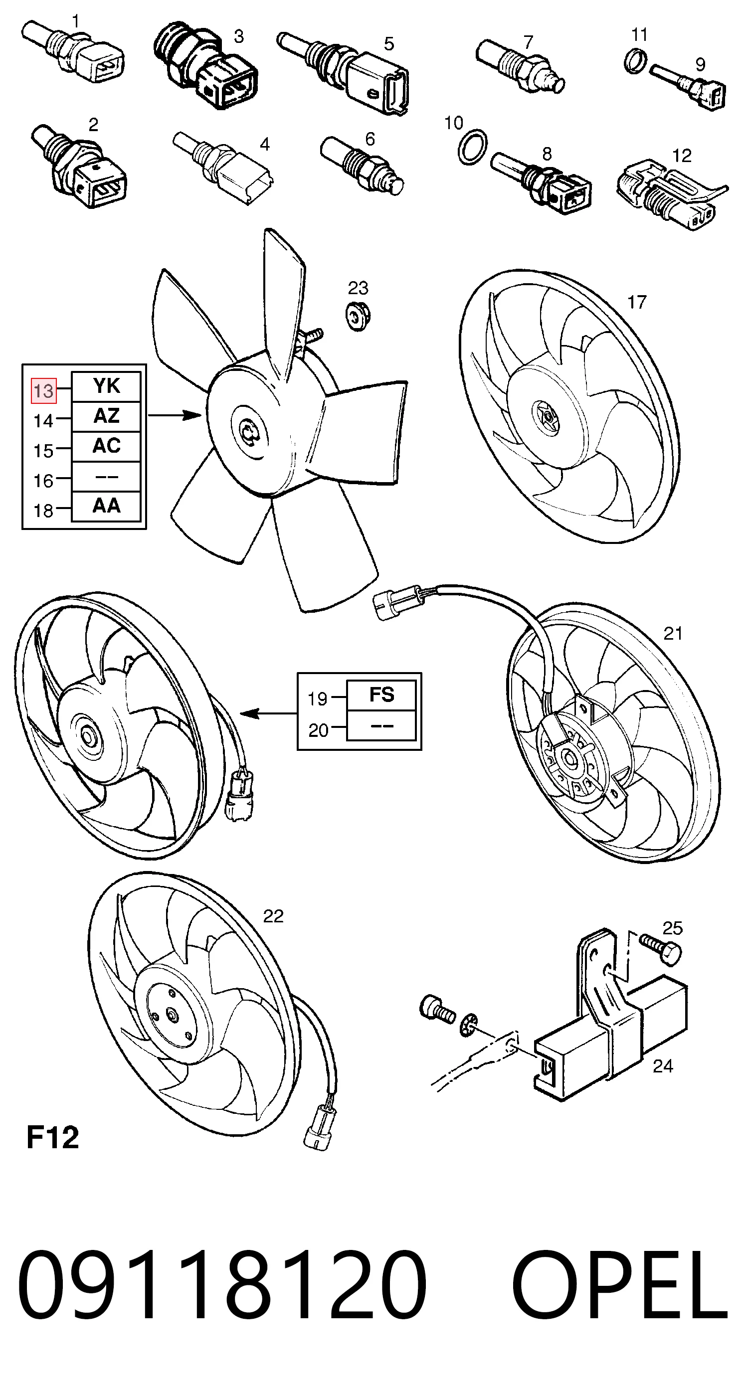 9118120 General Motors Electroventilador del motor