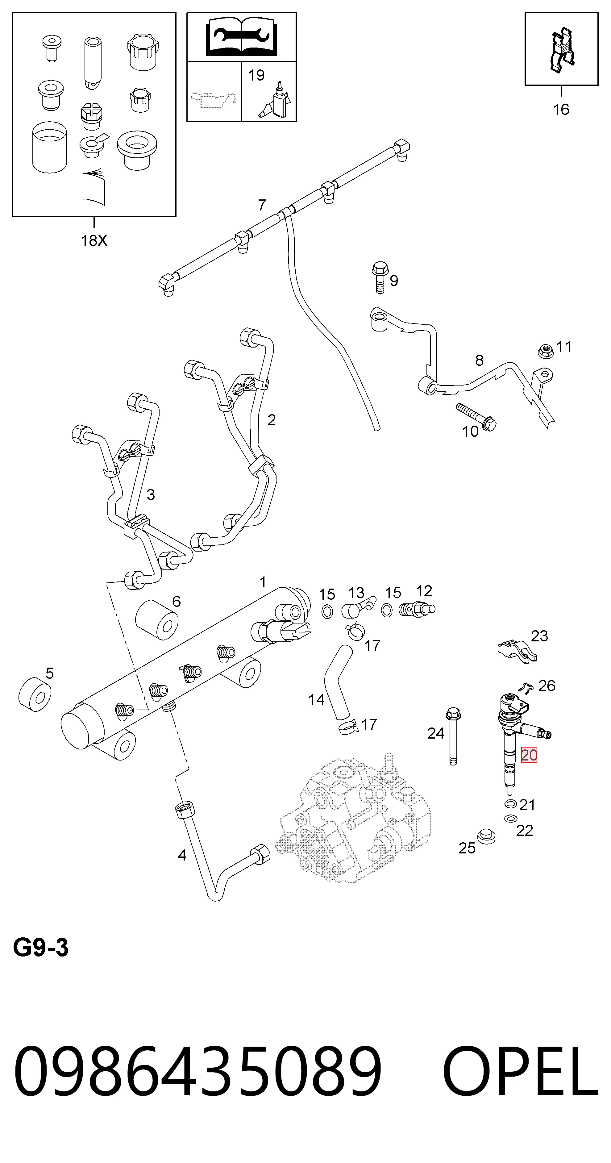 93169127 General Motors Inyector de combustible