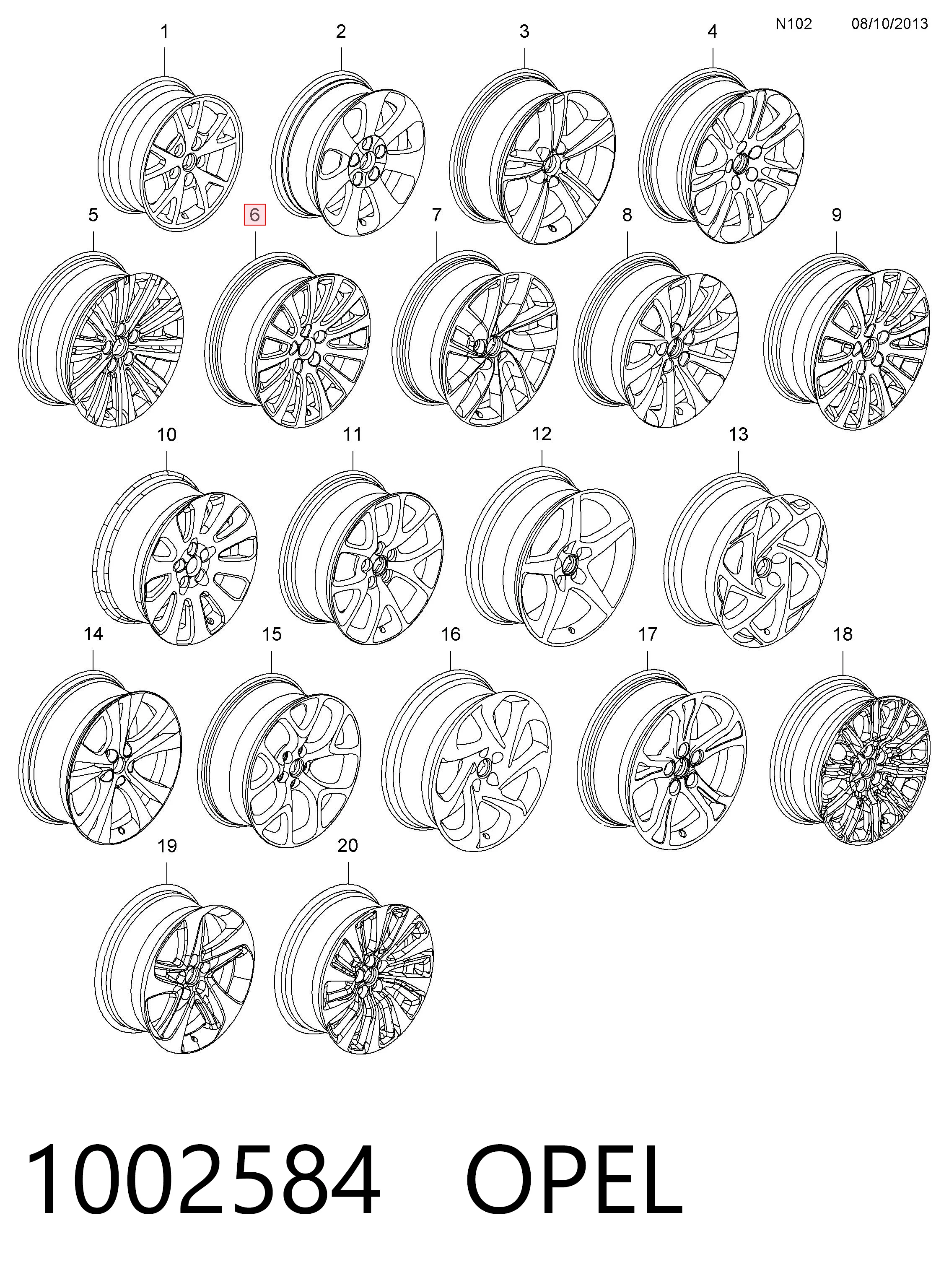 Aros para Opel Insignia A G09