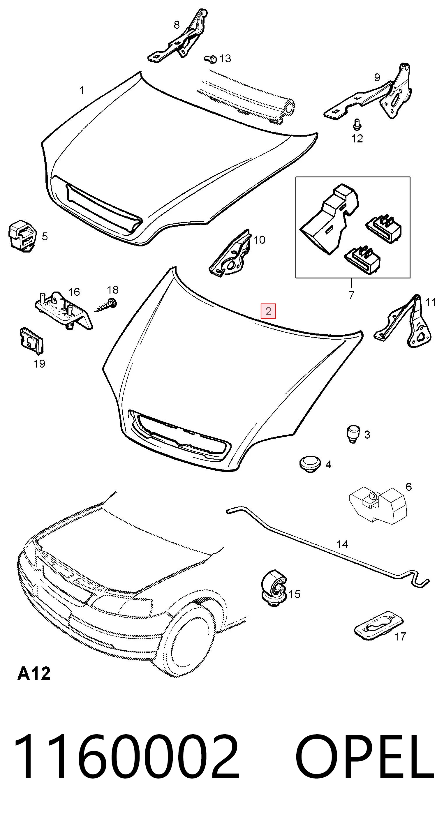 Capot Opel Zafira A