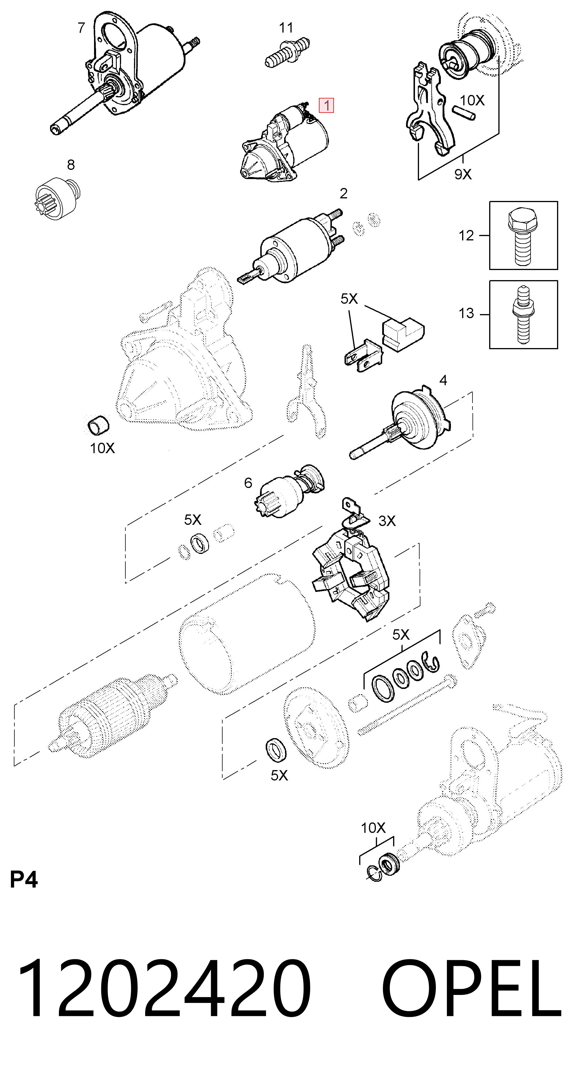 1202420 Opel Arranque motores