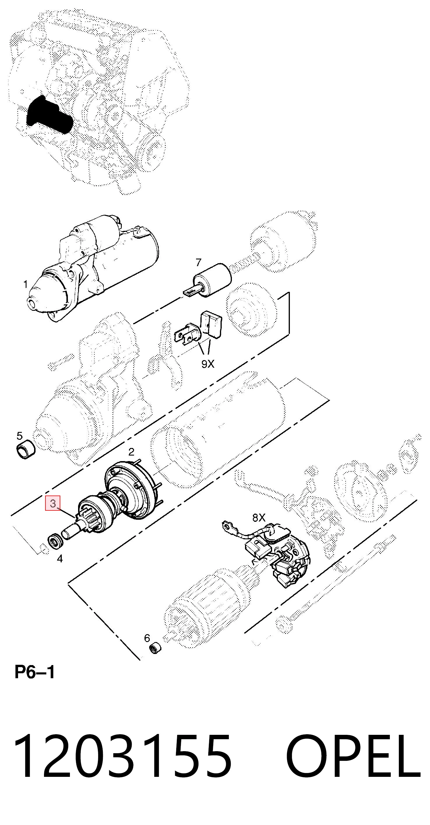 Bendix motor de arranque Fiat Palio  (1996-2026)