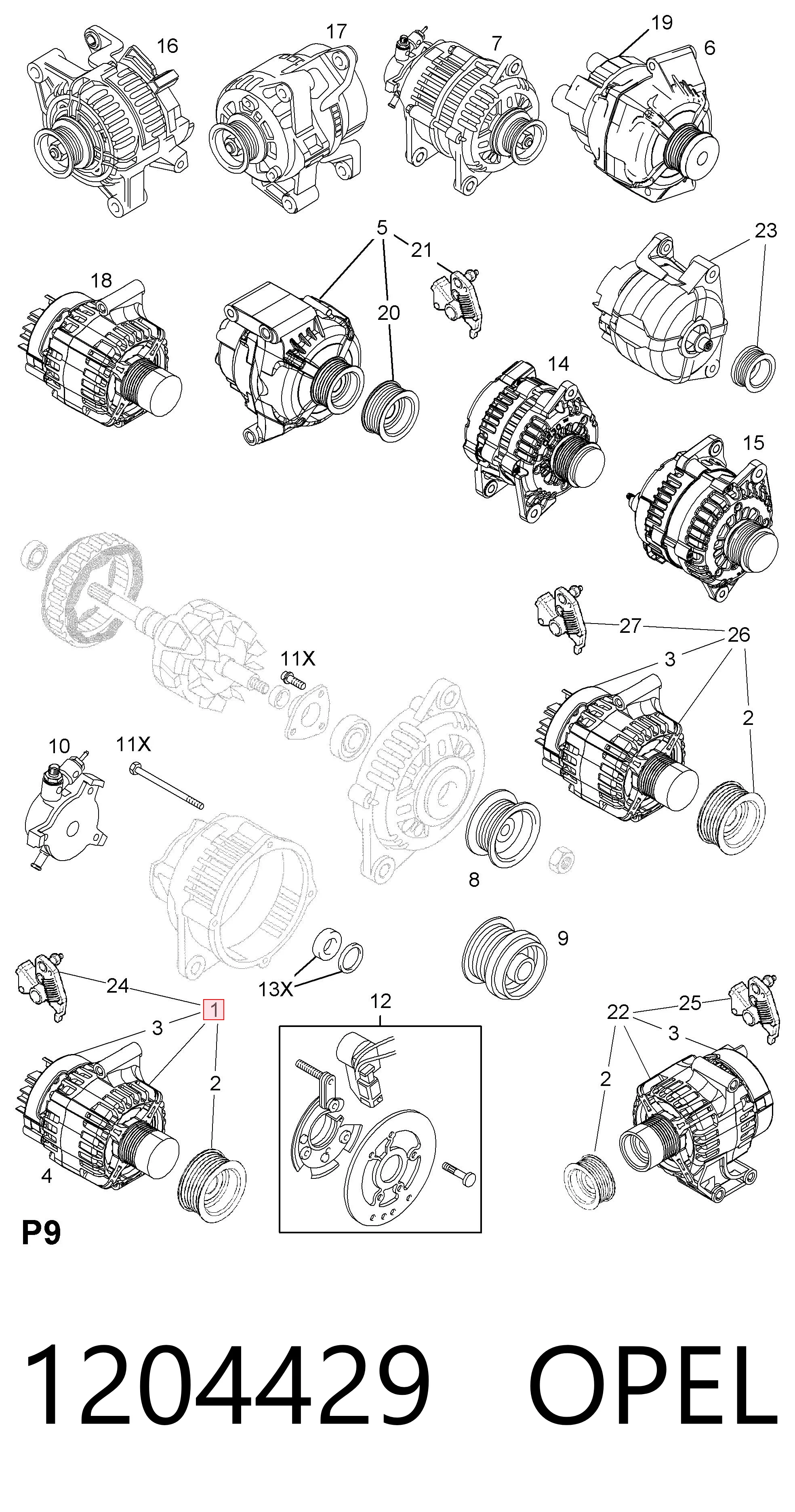 Alternador de coche Opel Corsa  (2000-2006)
