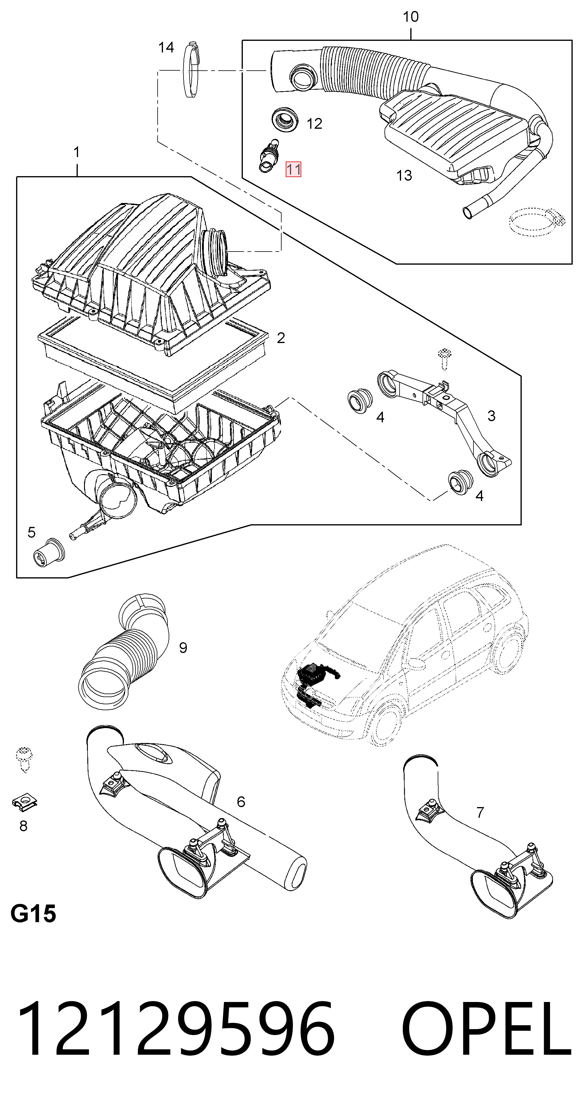 Sensor de temperatura de mezcla de aire Opel Astra  desde 11,09 €