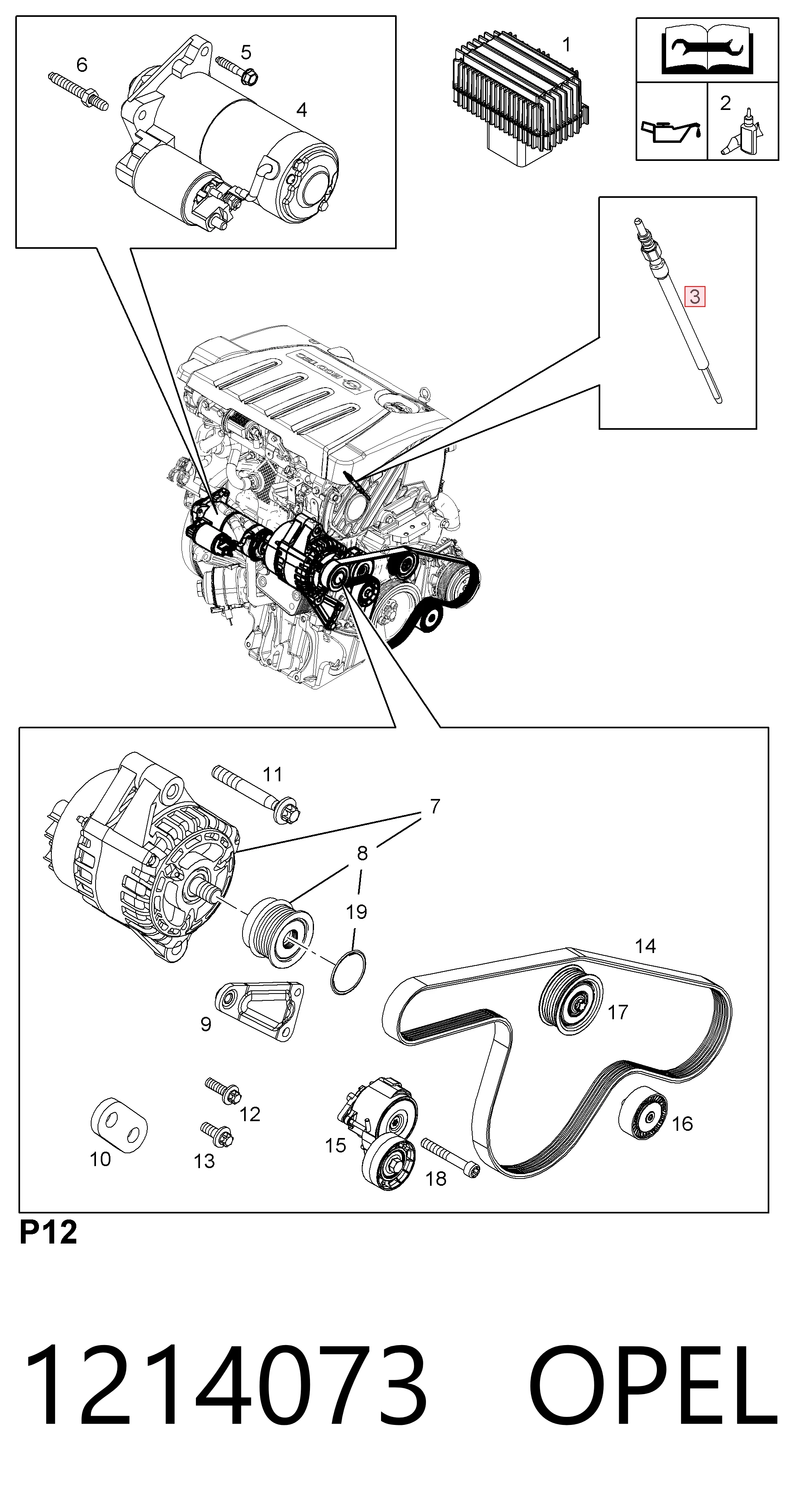 Bujía de precalentamiento para Opel Astra  (L35)