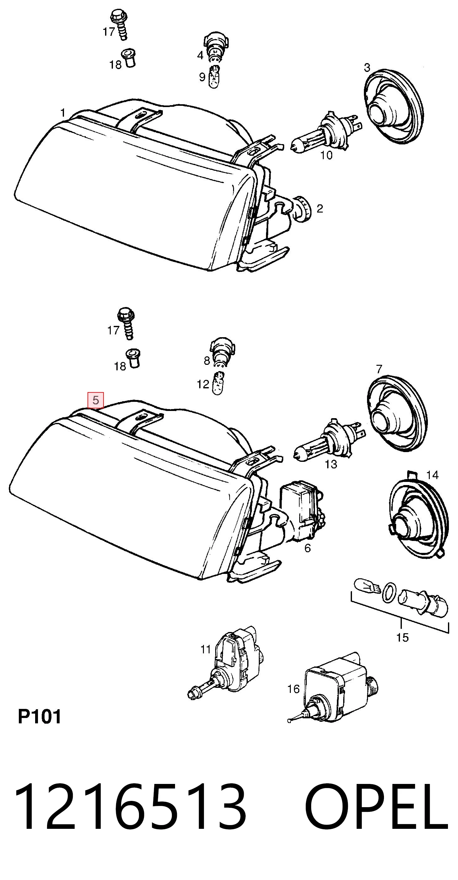 90511101 General Motors Faros