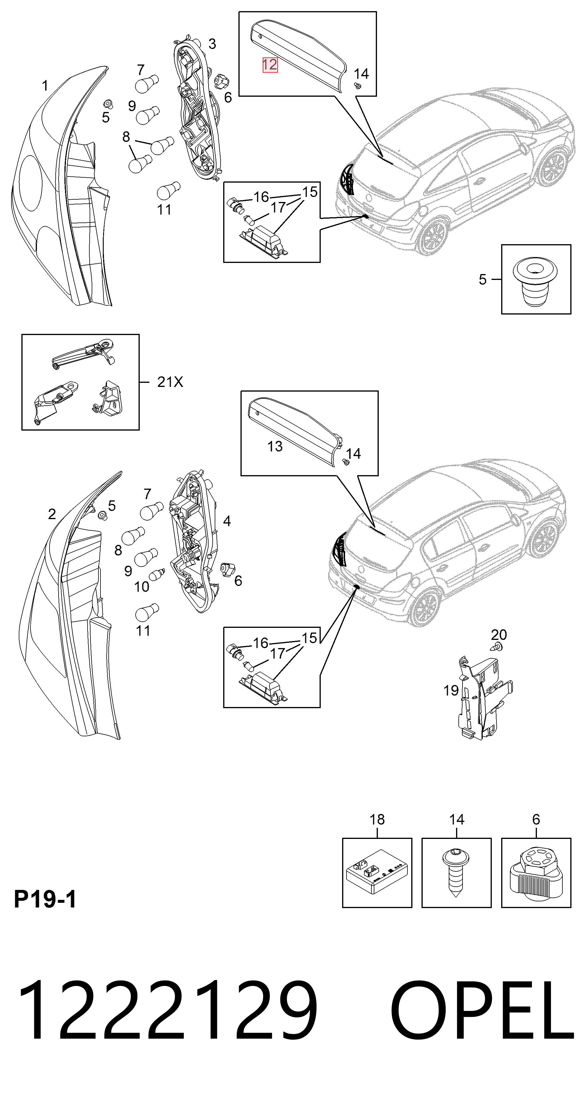 Lampara de luz de freno adicional  Peugeot/Citroen 13186347 precio, desde 53,72 EUR