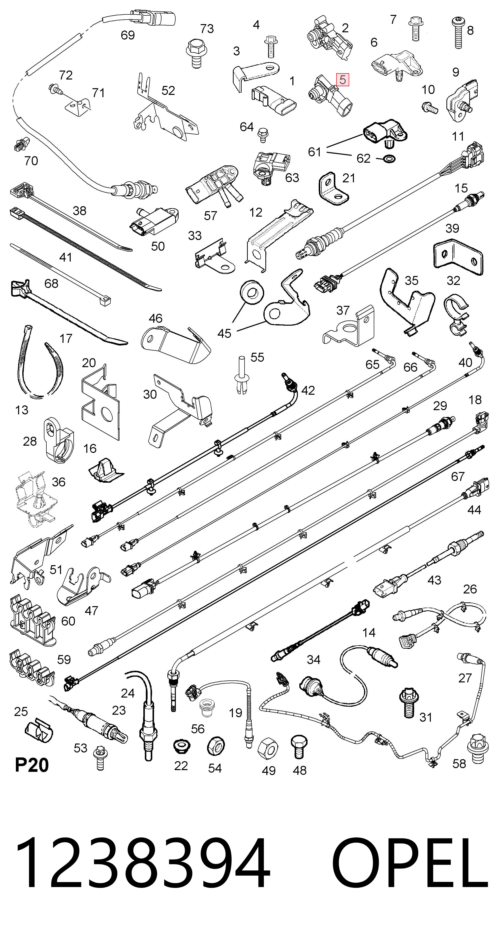 1238394 Opel Sensor De Presion Del Colector De Admision
