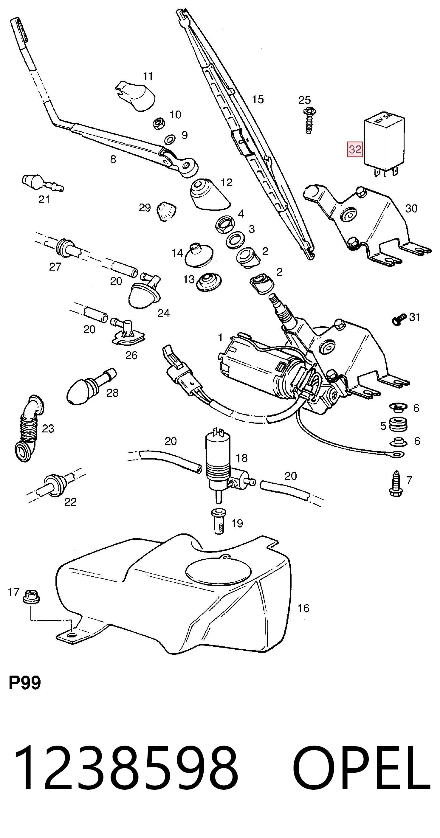 Comprar Relé de control del limpiaparabrisas Opel Omega 21, 22, 23 a bajo precio