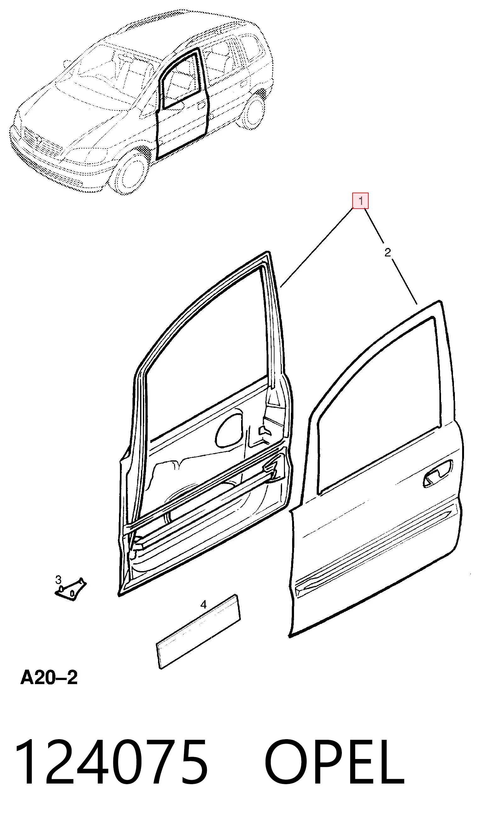 Puerta delantera para Opel Zafira A F75