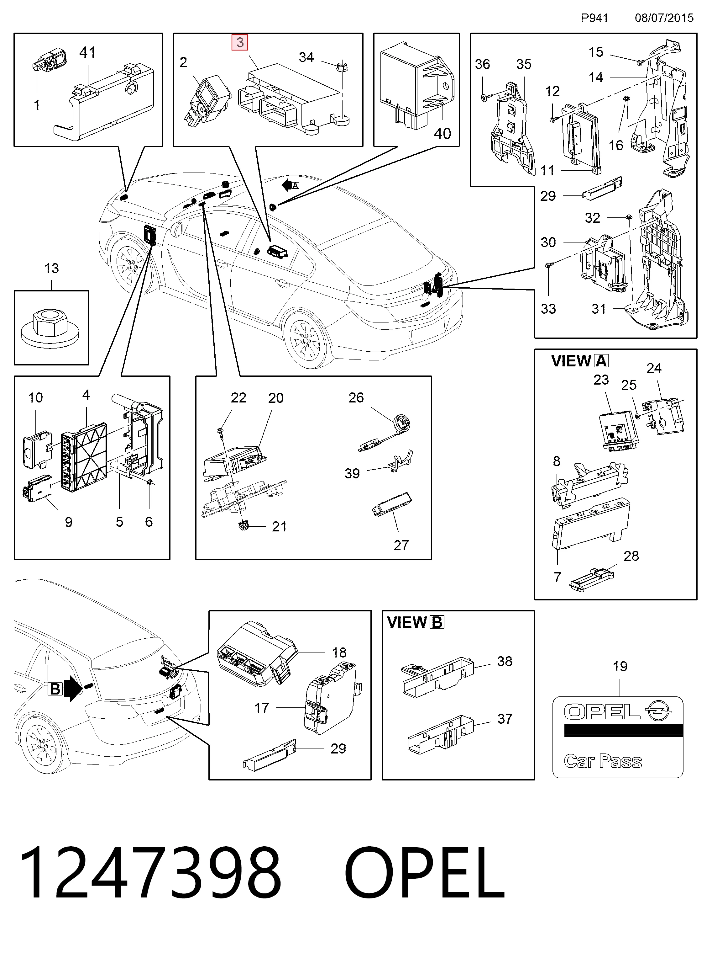 Módulo de control de airbag Opel 22922716 precio, desde 97,28 EUR