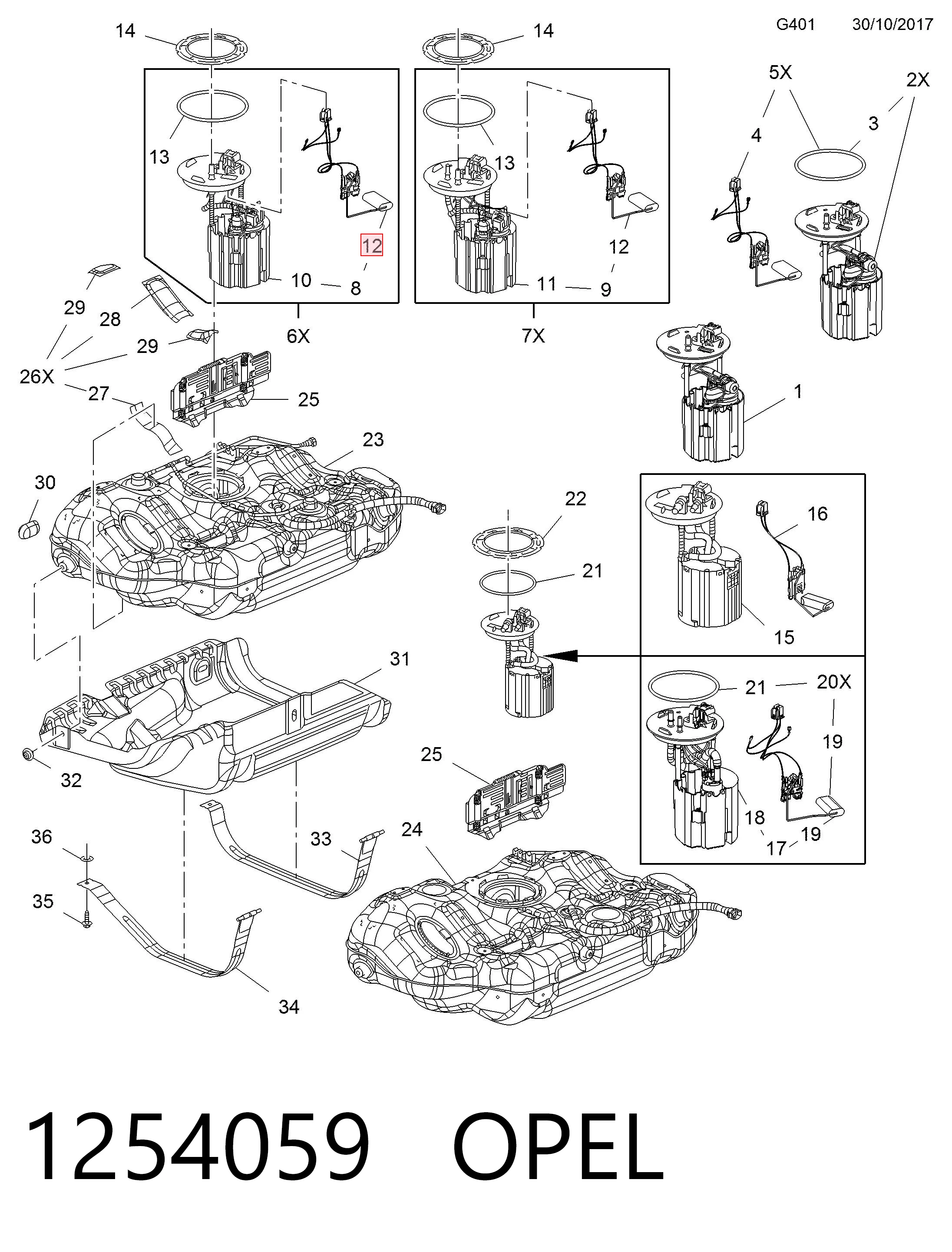 Aforador para Opel Astra P10