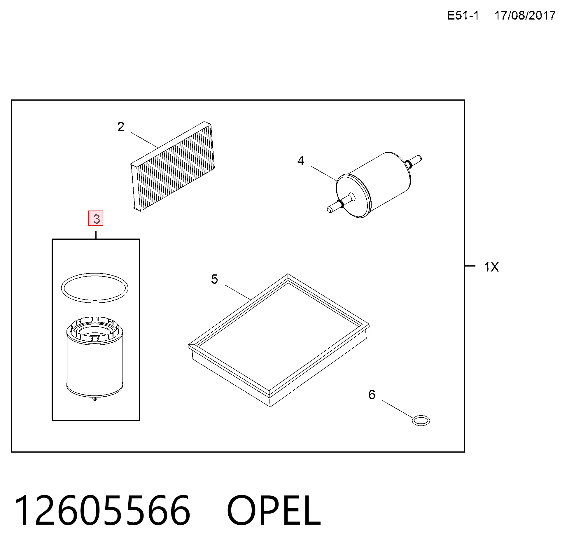 12605566 Opel Filtro aceite
