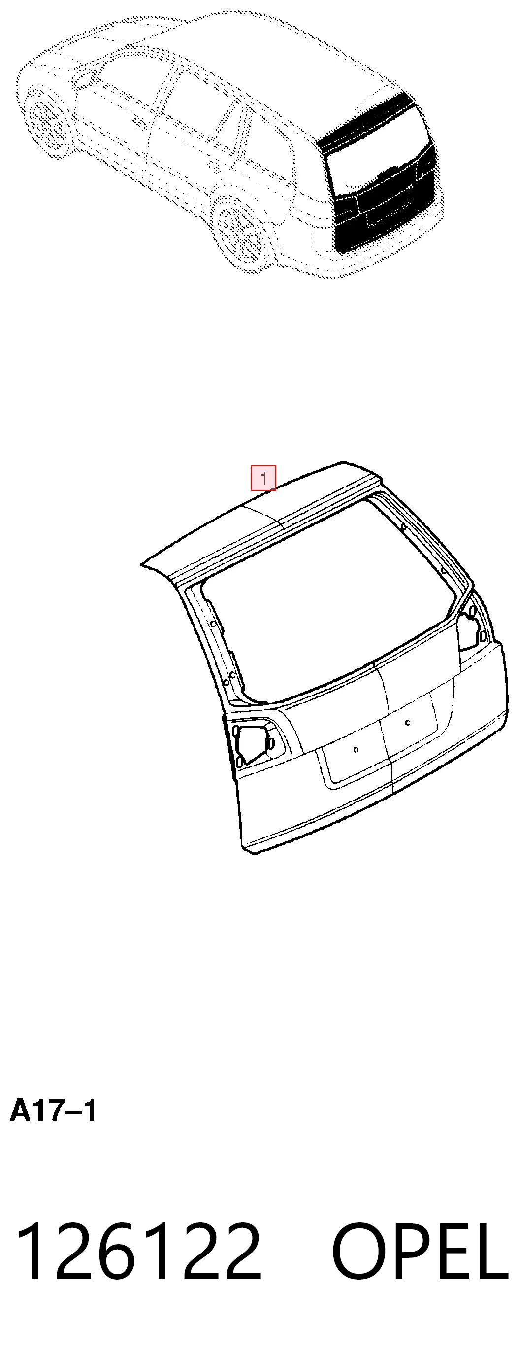Porton trasero para Opel Vectra C 