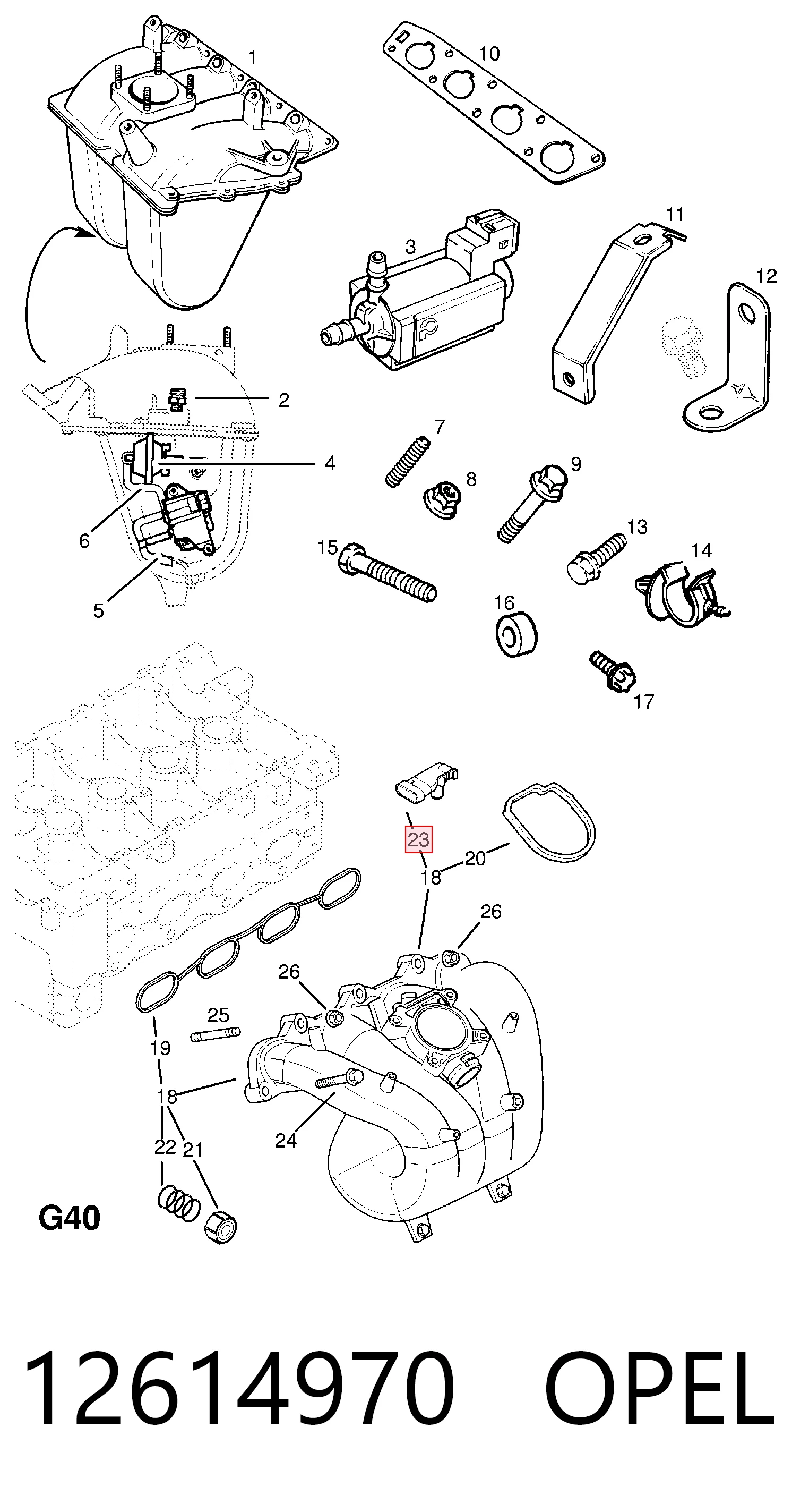 12614970 Opel Sensor De Presion Del Colector De Admision
