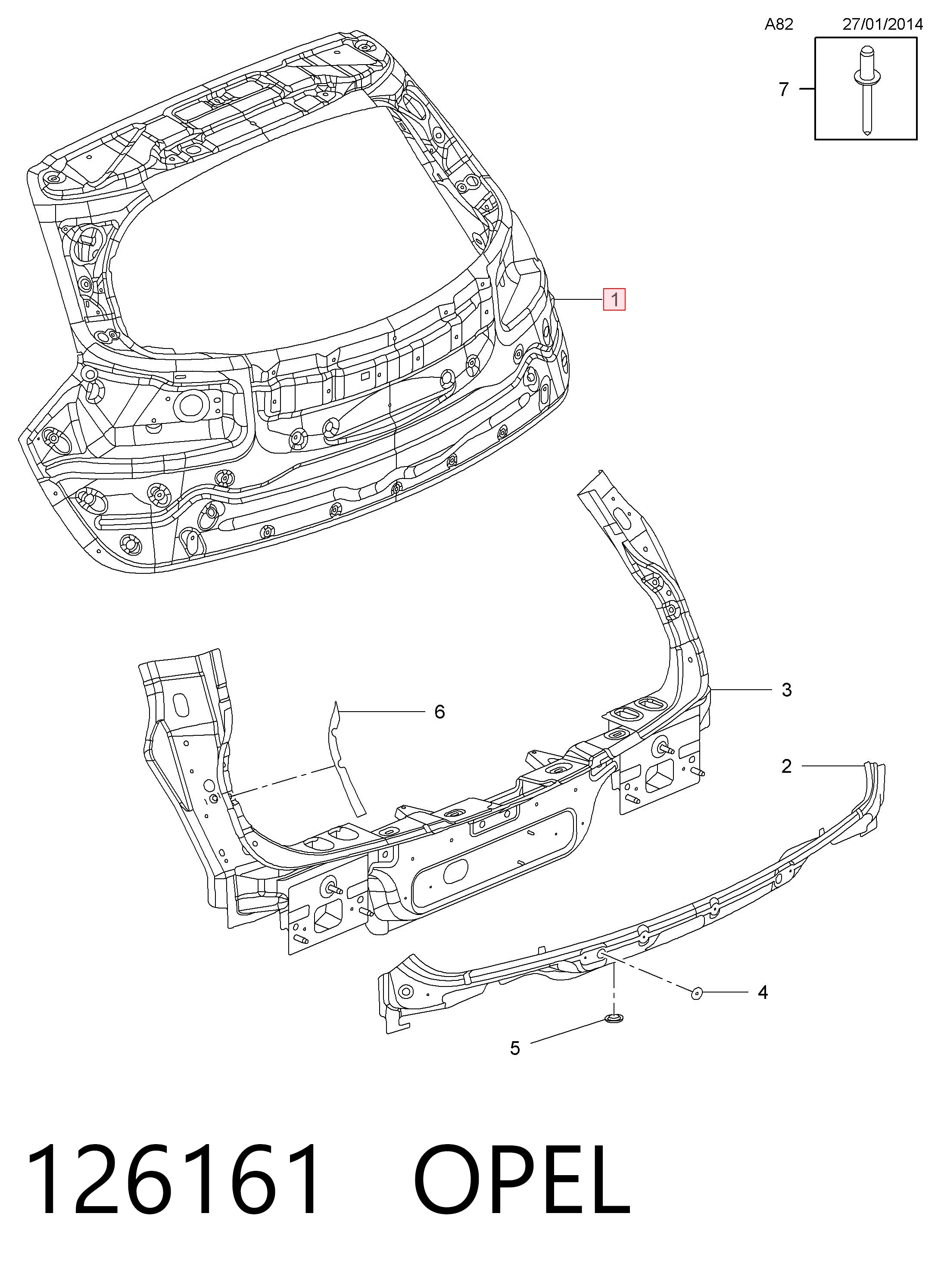 Porton trasero para Opel Insignia A G09