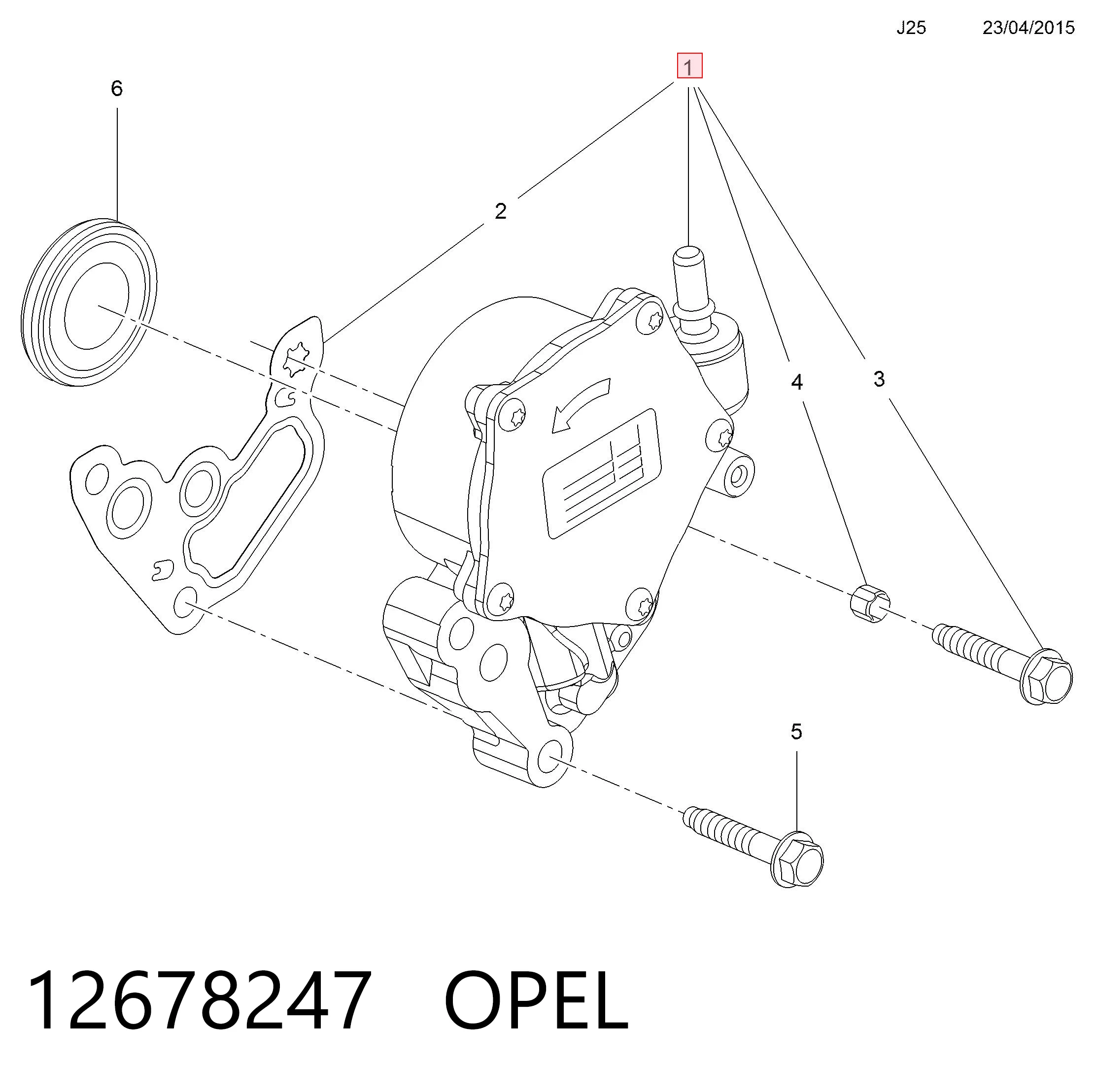 Bomba de vacío de frenado para Opel Corsa E X15