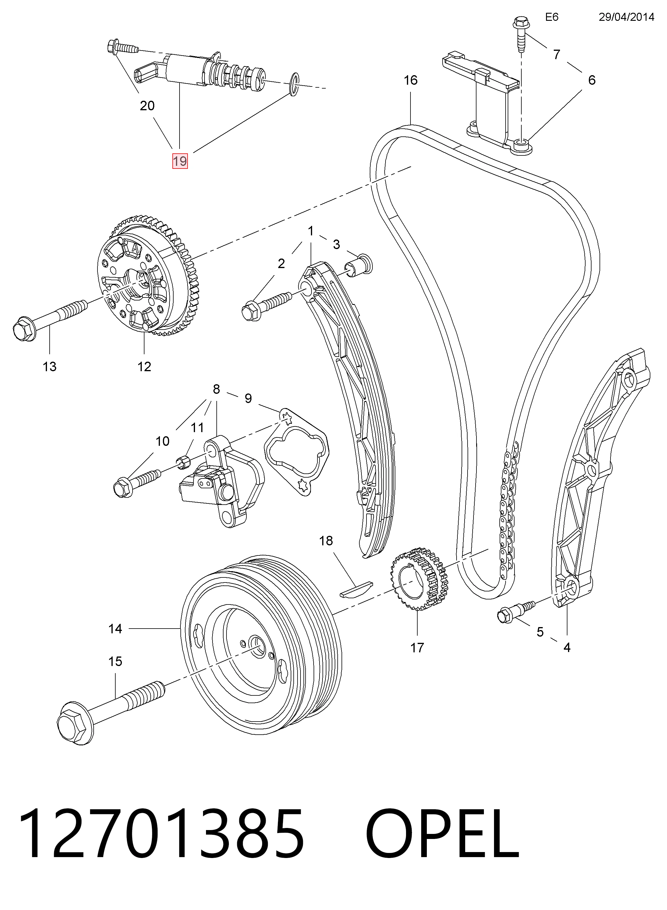 Precio del repuesto Válvula de control de aceite del árbol de levas Corsa  hatchback
