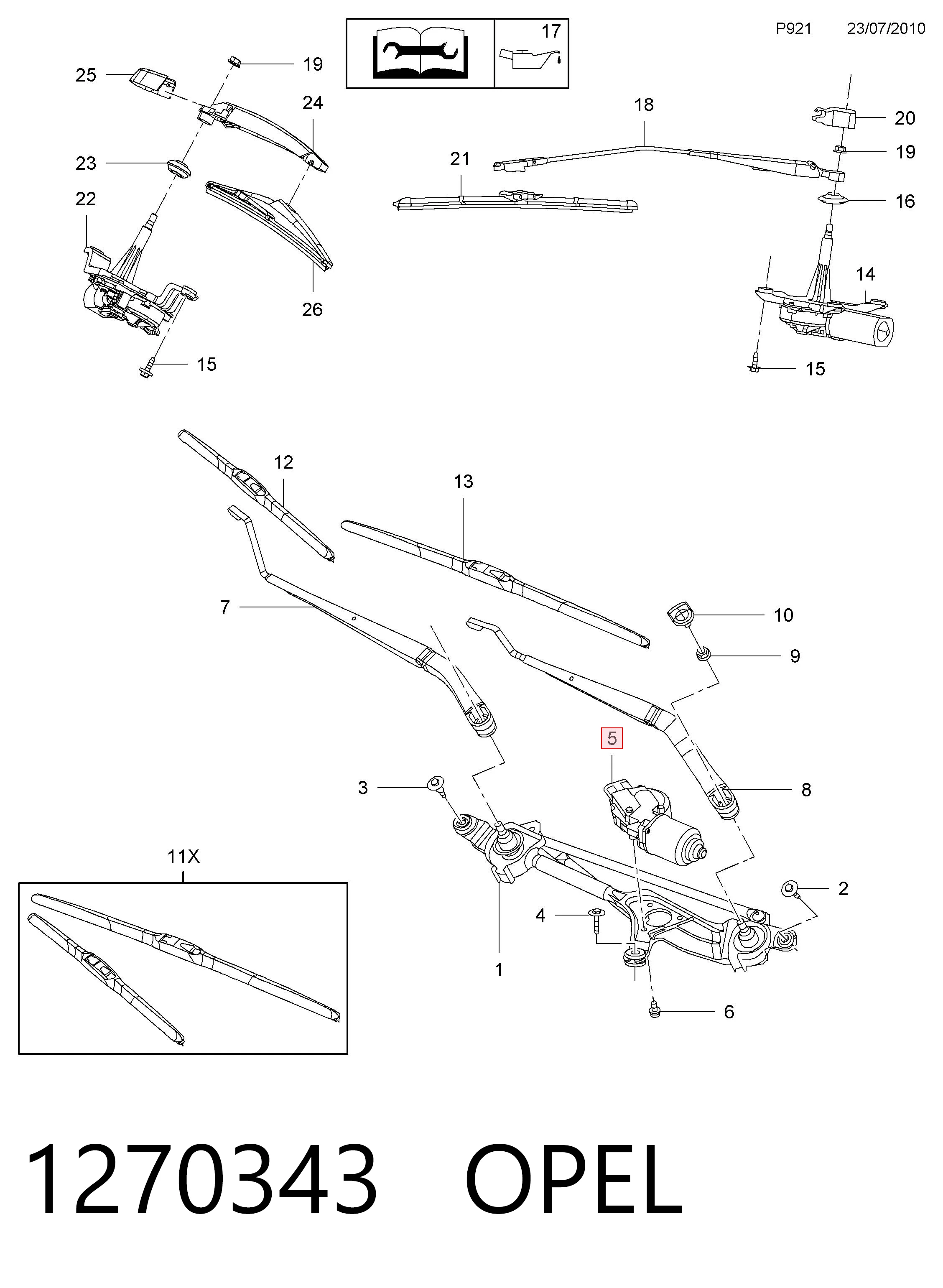 Motor del limpiaparabrisas Opel Insignia A sedán (G09) (2008 - 2017) precio, desde 39,20 EUR