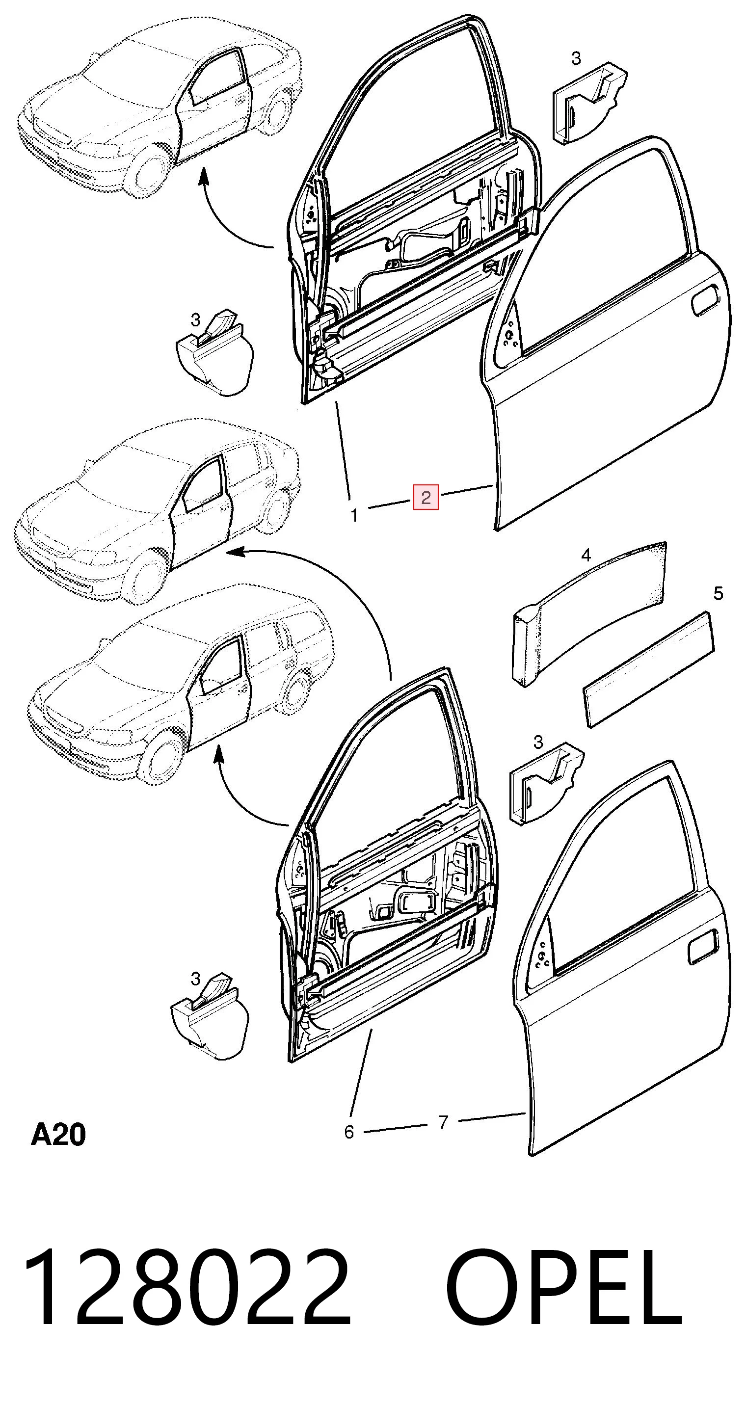 Puerta de coche, delantera, izquierda General Motors 124052 precio, desde 97,28 EUR
