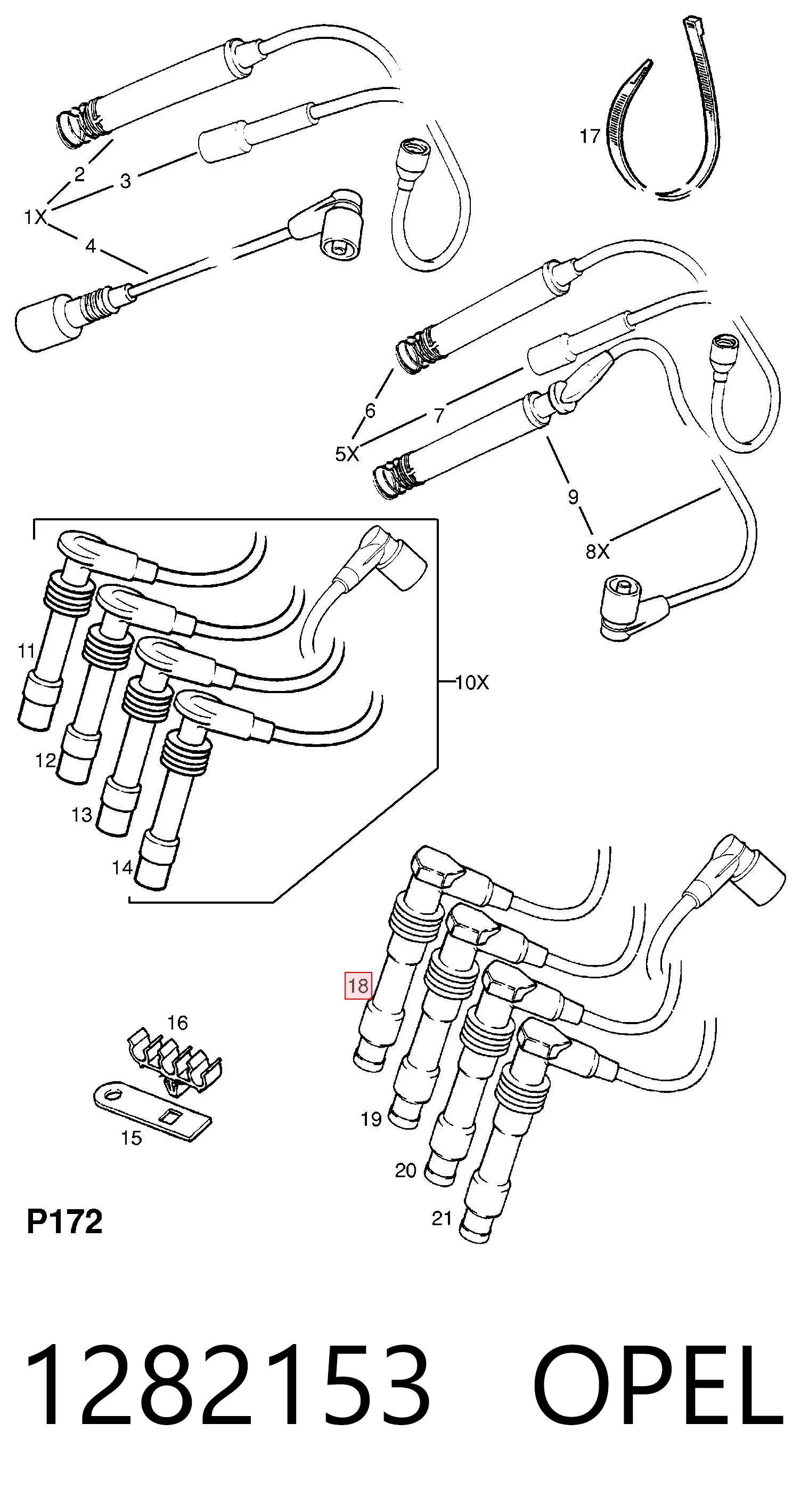 Cables de alta tensión, juego Opel Astra (2004-2014)