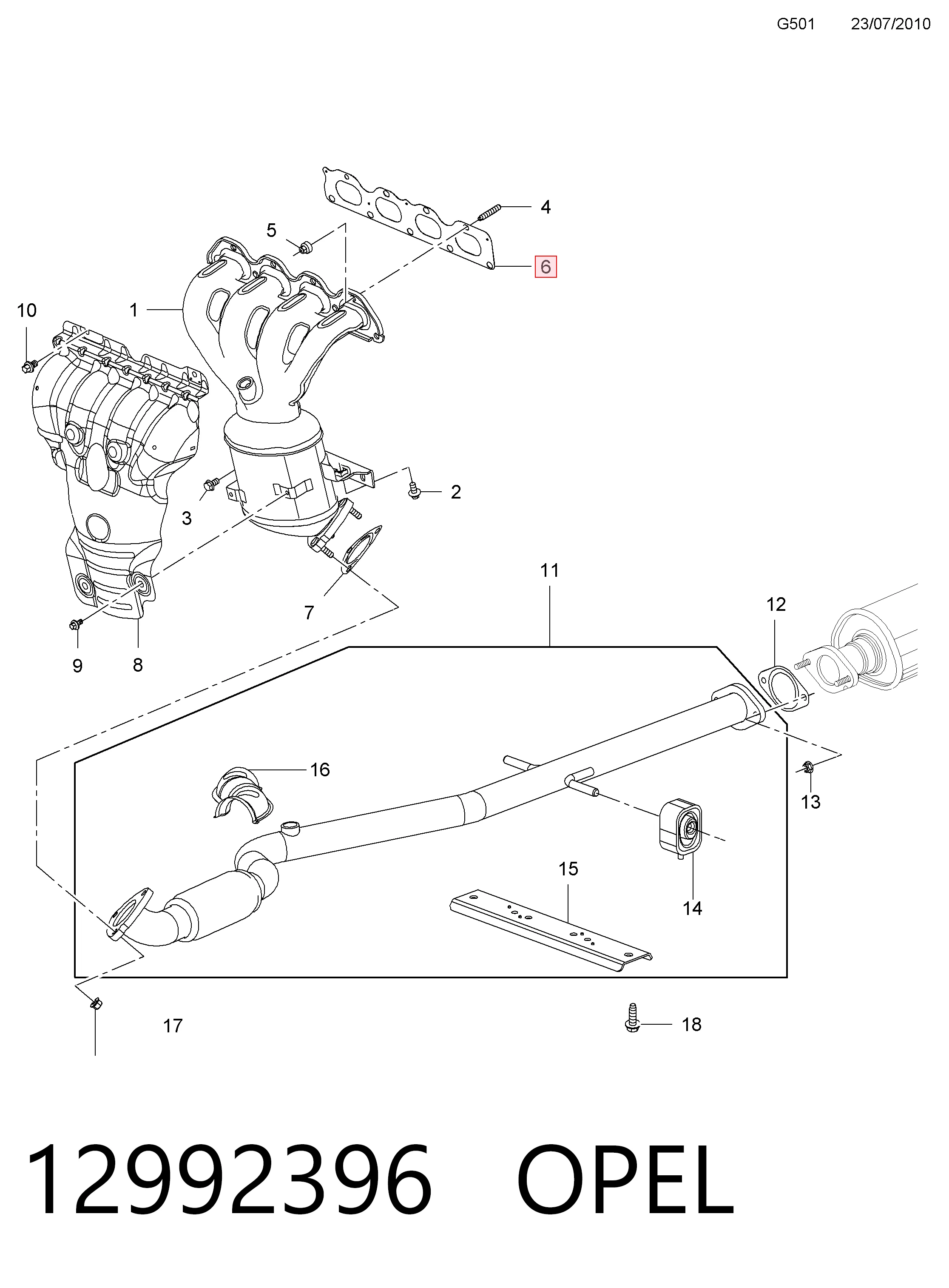 Junta colector joint Opel Mokka  (2012-2019)