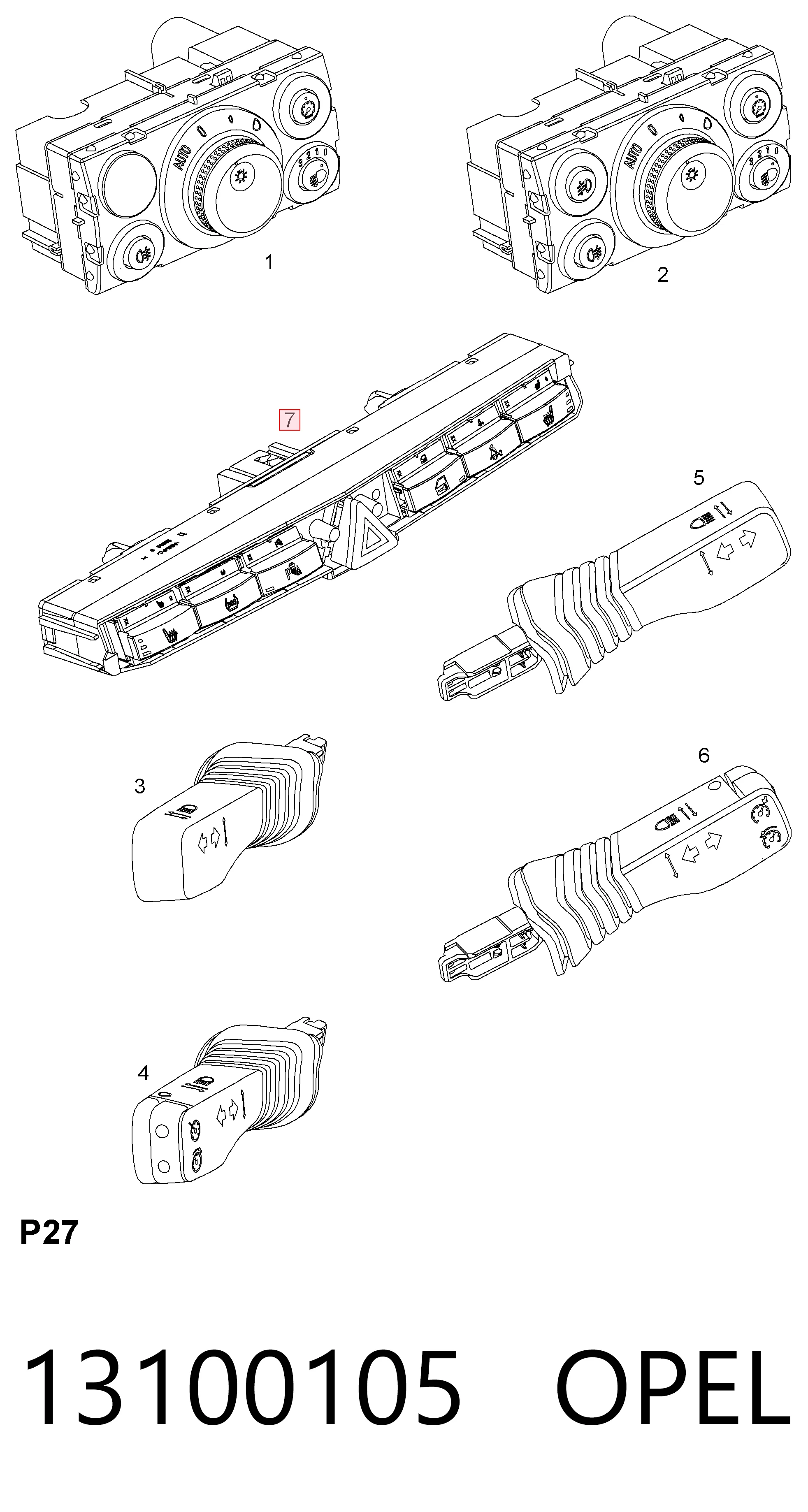 Boton de luz de emergencía para Opel Astra H L35