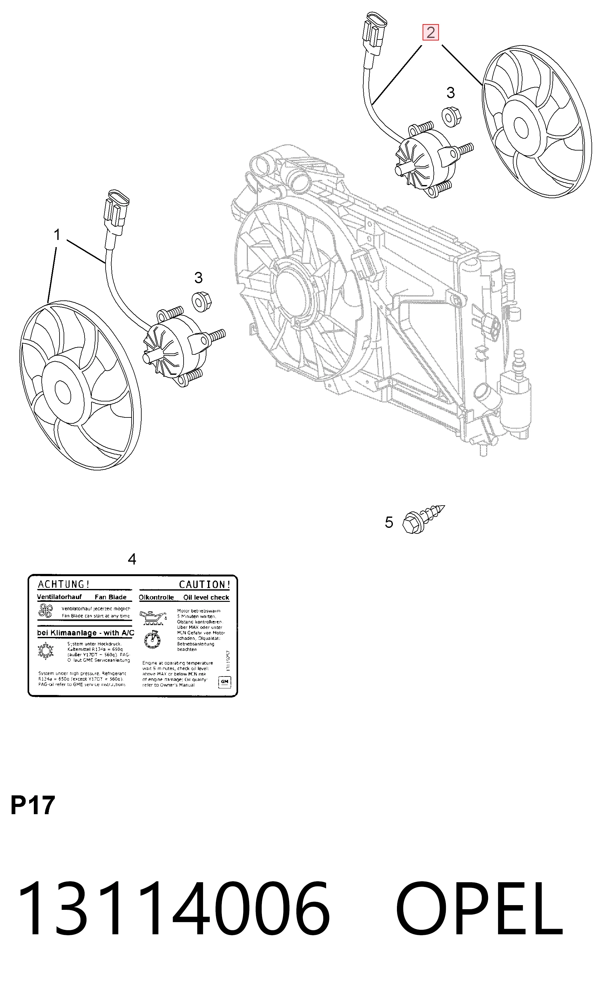 Ventilador de refrigeración del motor General Motors 09129966