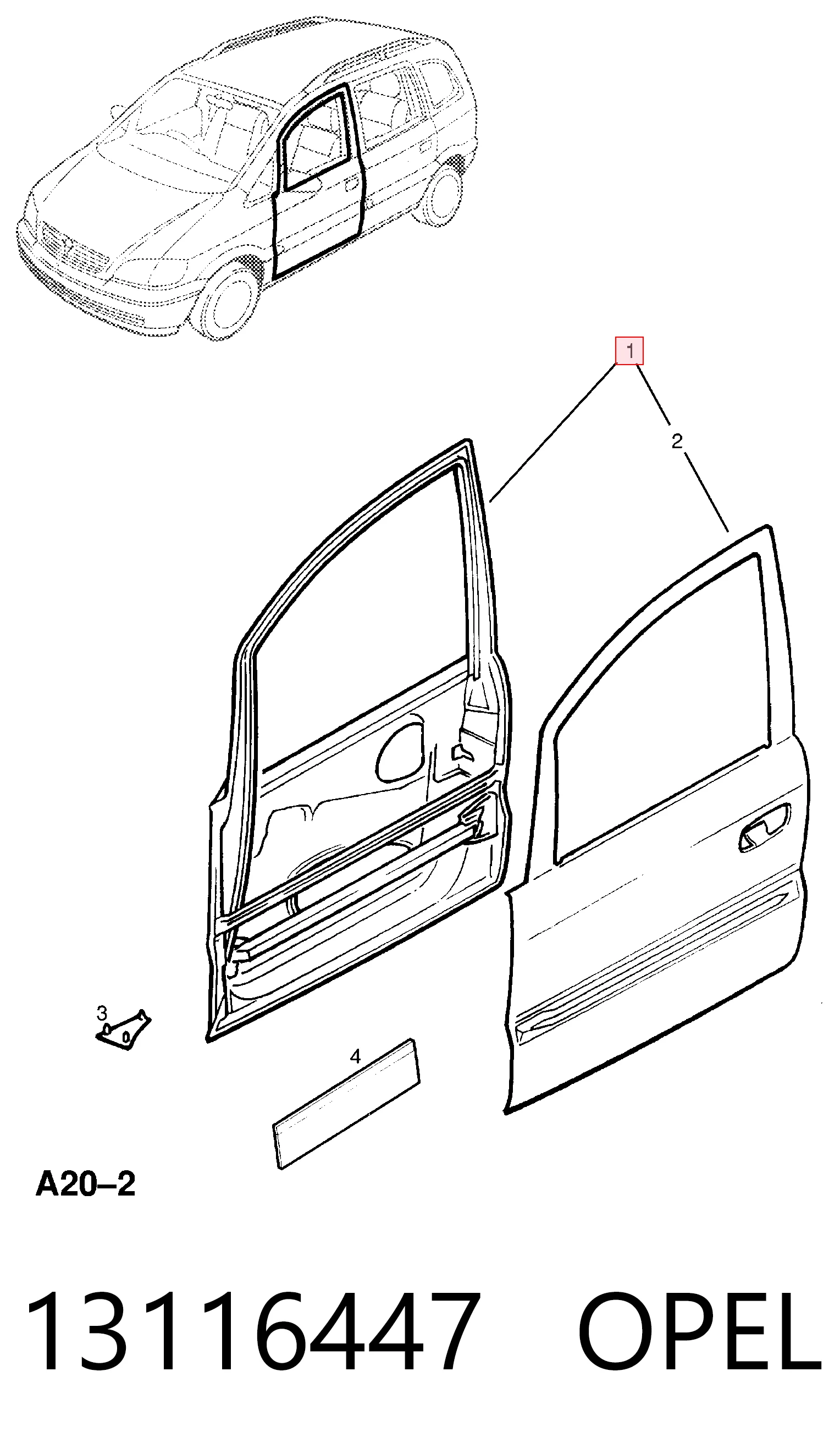 Puerta de coche, delantera, izquierda Opel Zafira A monovolumen (F75) (1999 - 2005) precio, desde 137,94 EUR