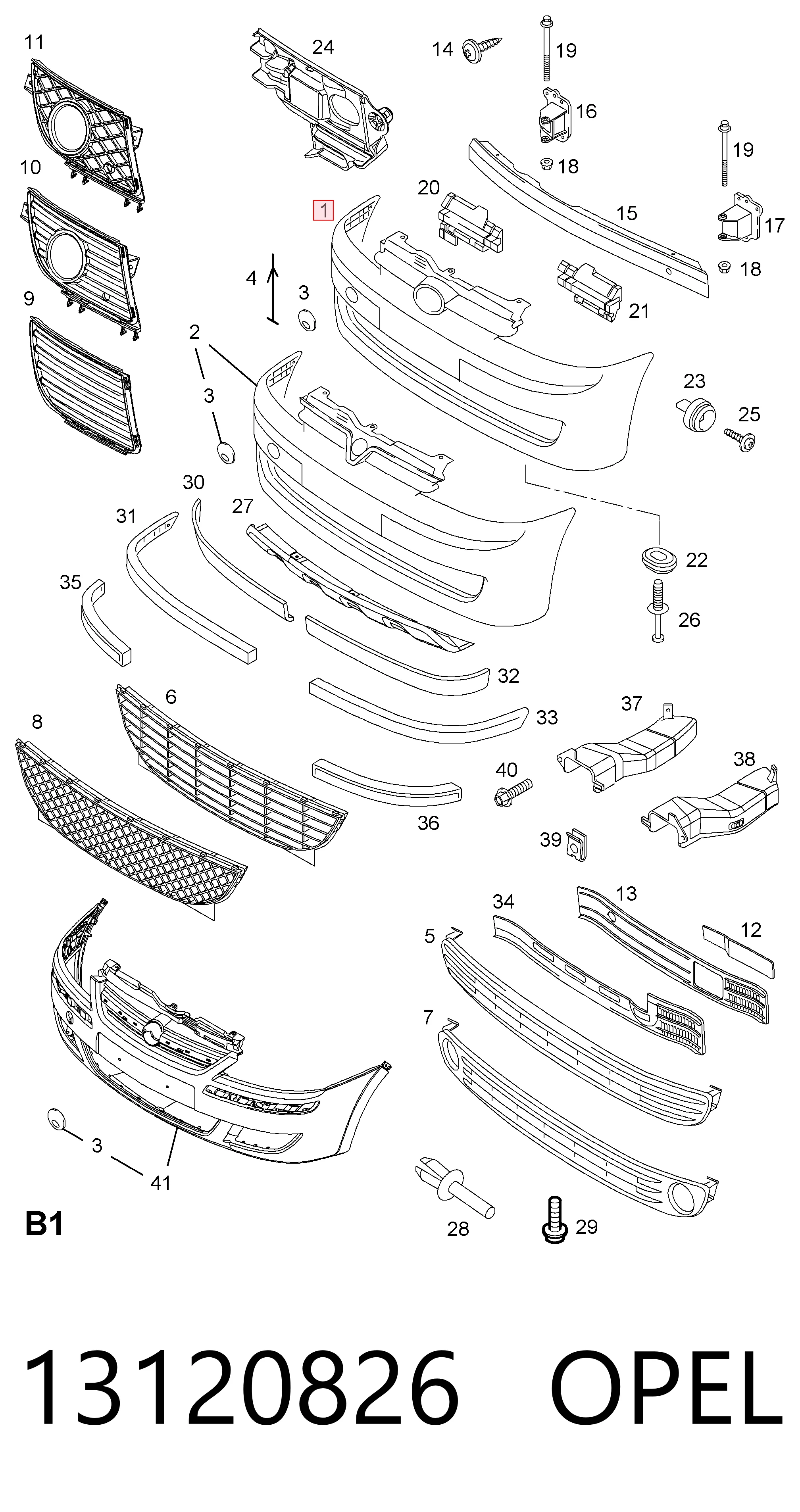 9212423 General Motors Paragolpes delantero