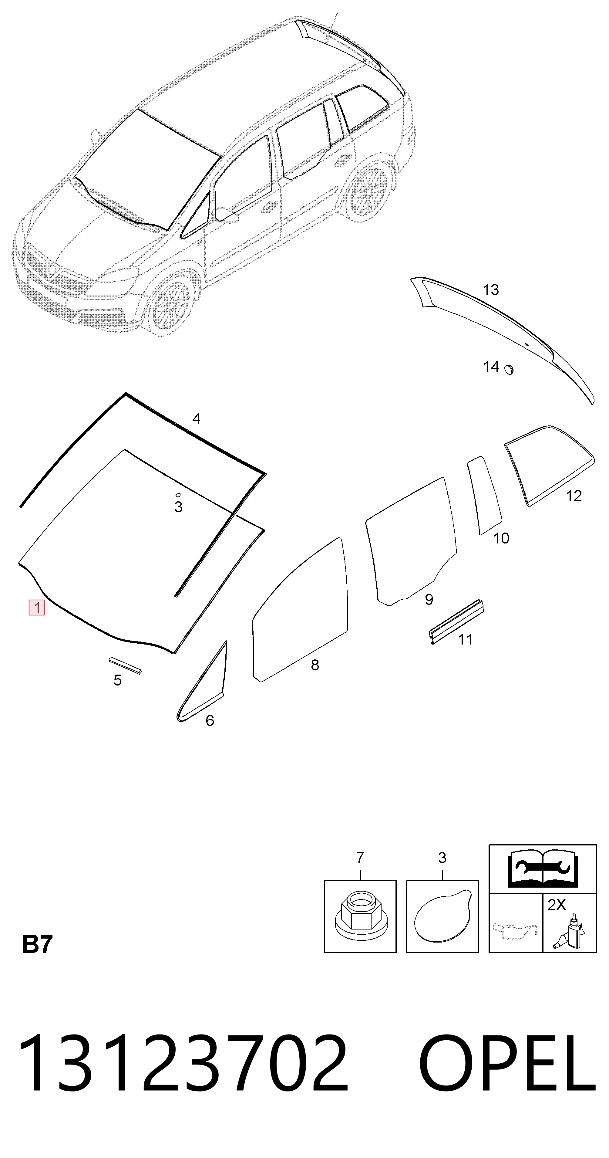 Parabrisas para Opel Zafira A05