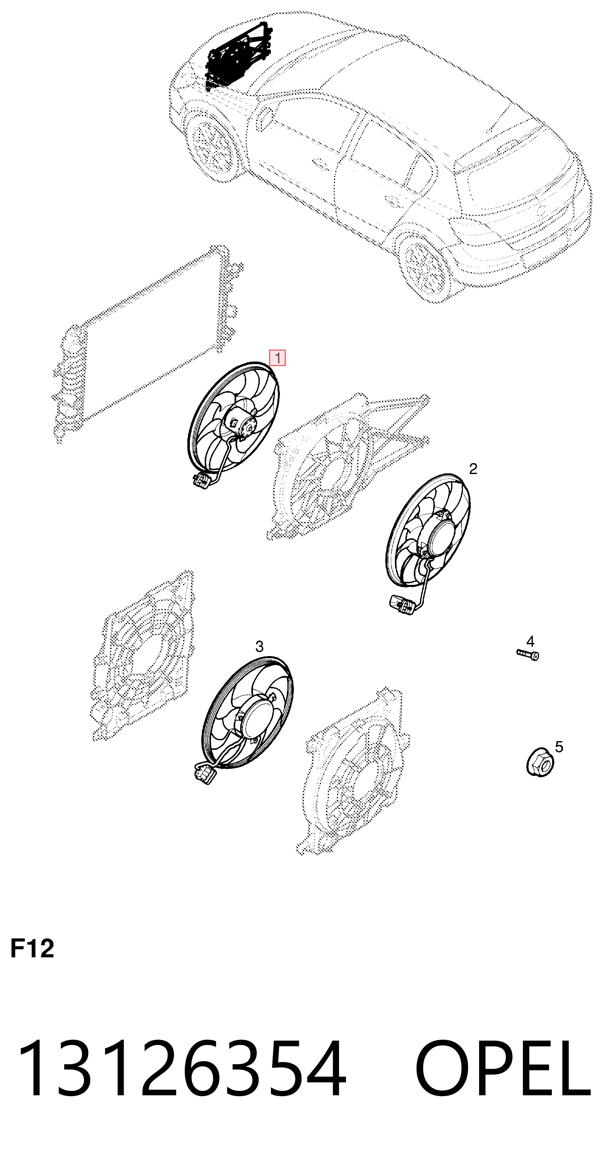 13126354 Opel Electroventilador del motor