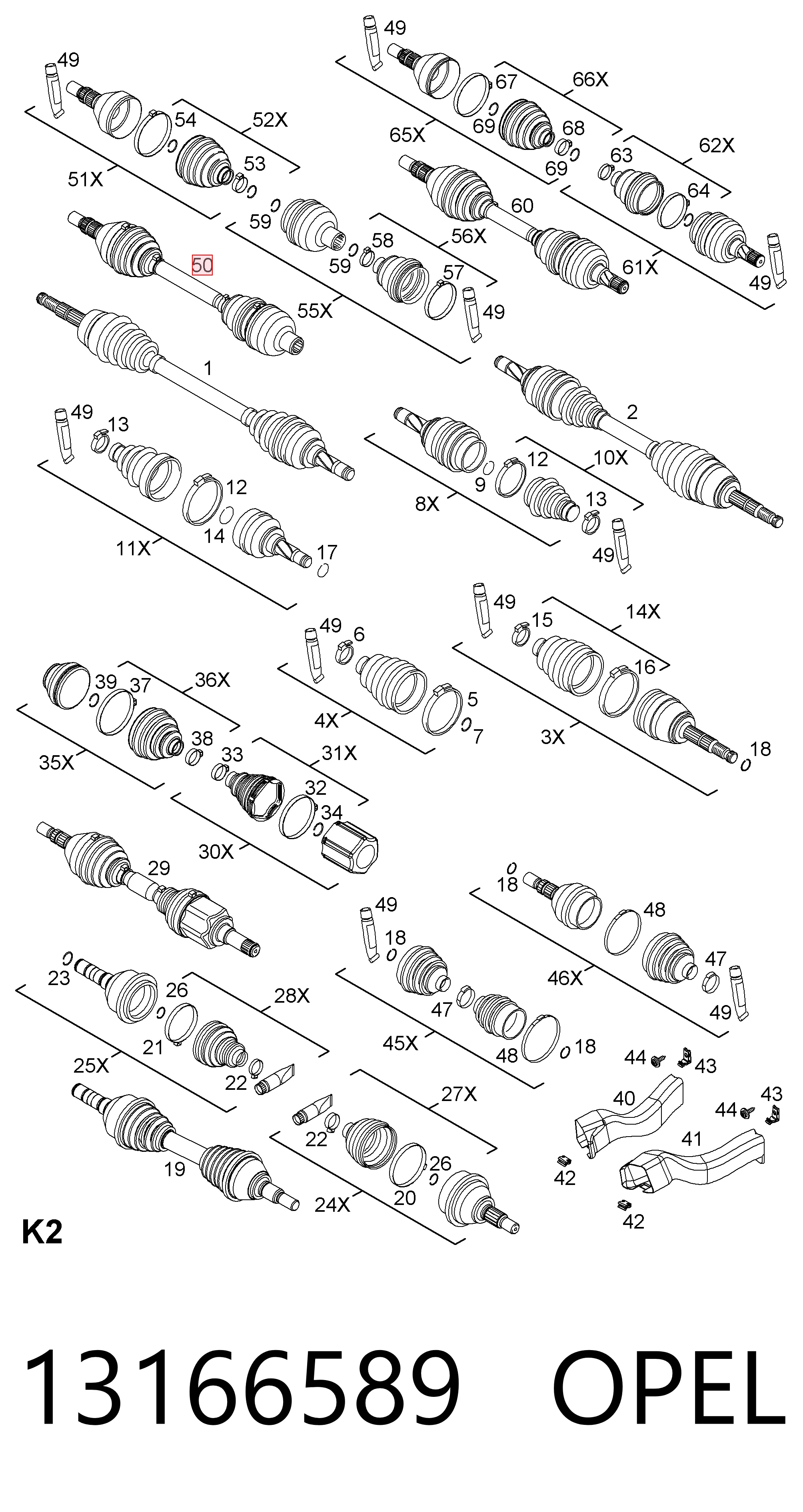 Semieje delantero derecho General Motors 13166589 precio, desde 106,04 EUR