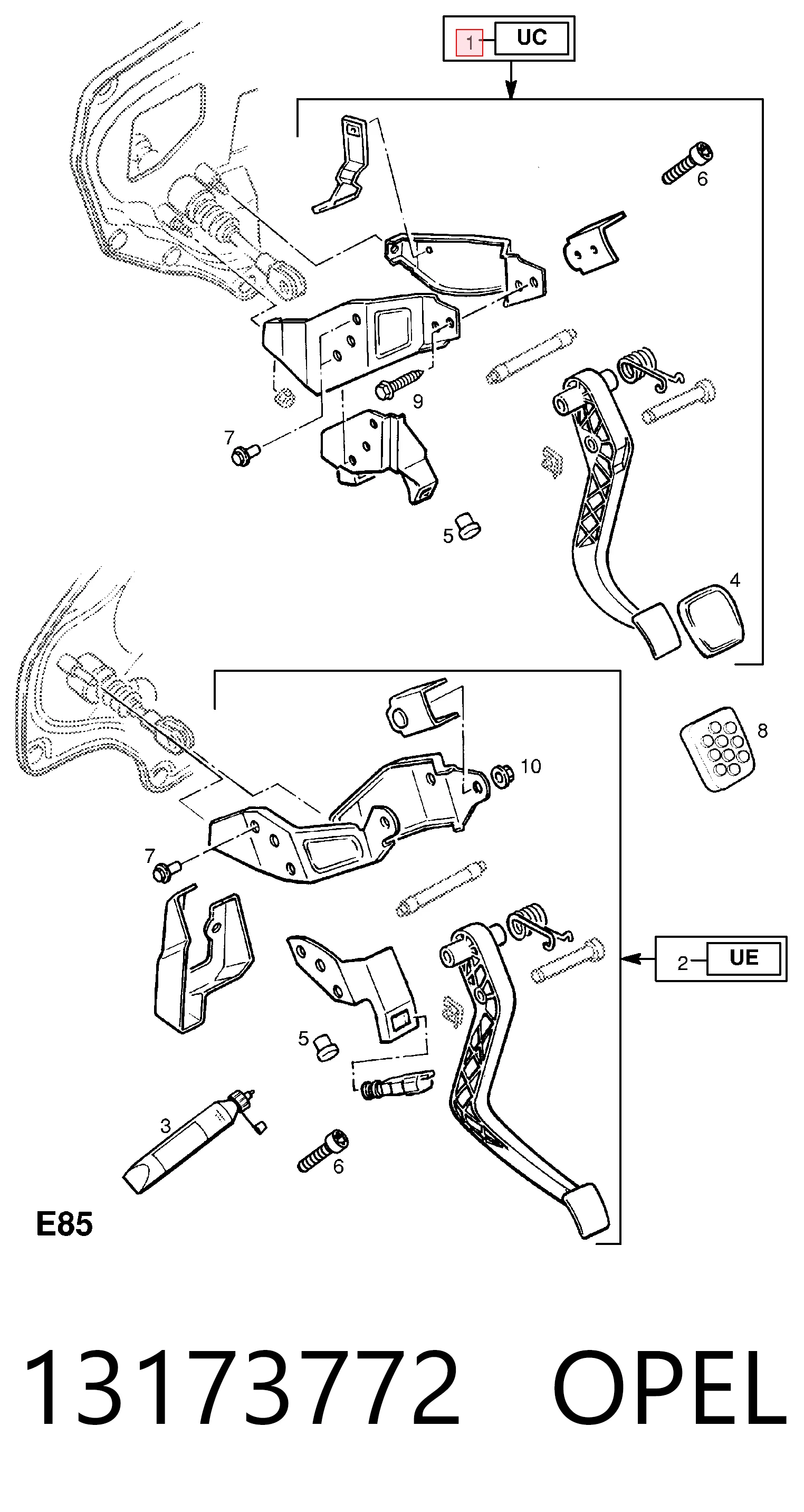 13173772 Peugeot/Citroen Pedal del embrague