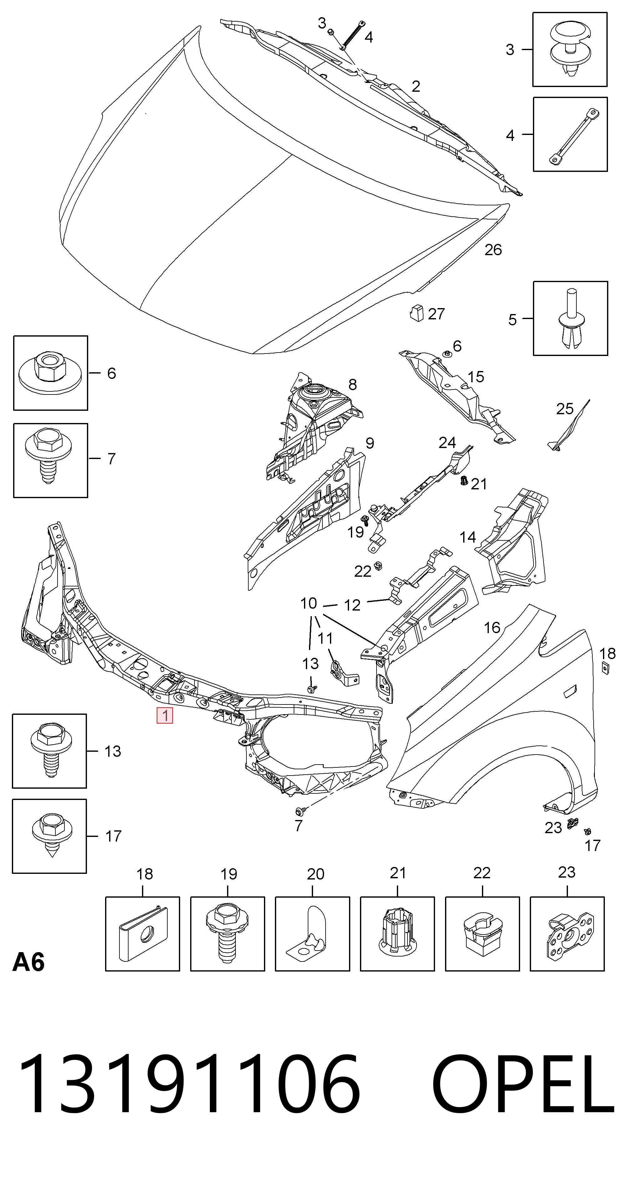 Panel de soporte del radiador y montaje de faros Peugeot/Citroen 13191106 precio, desde 101,64 EUR