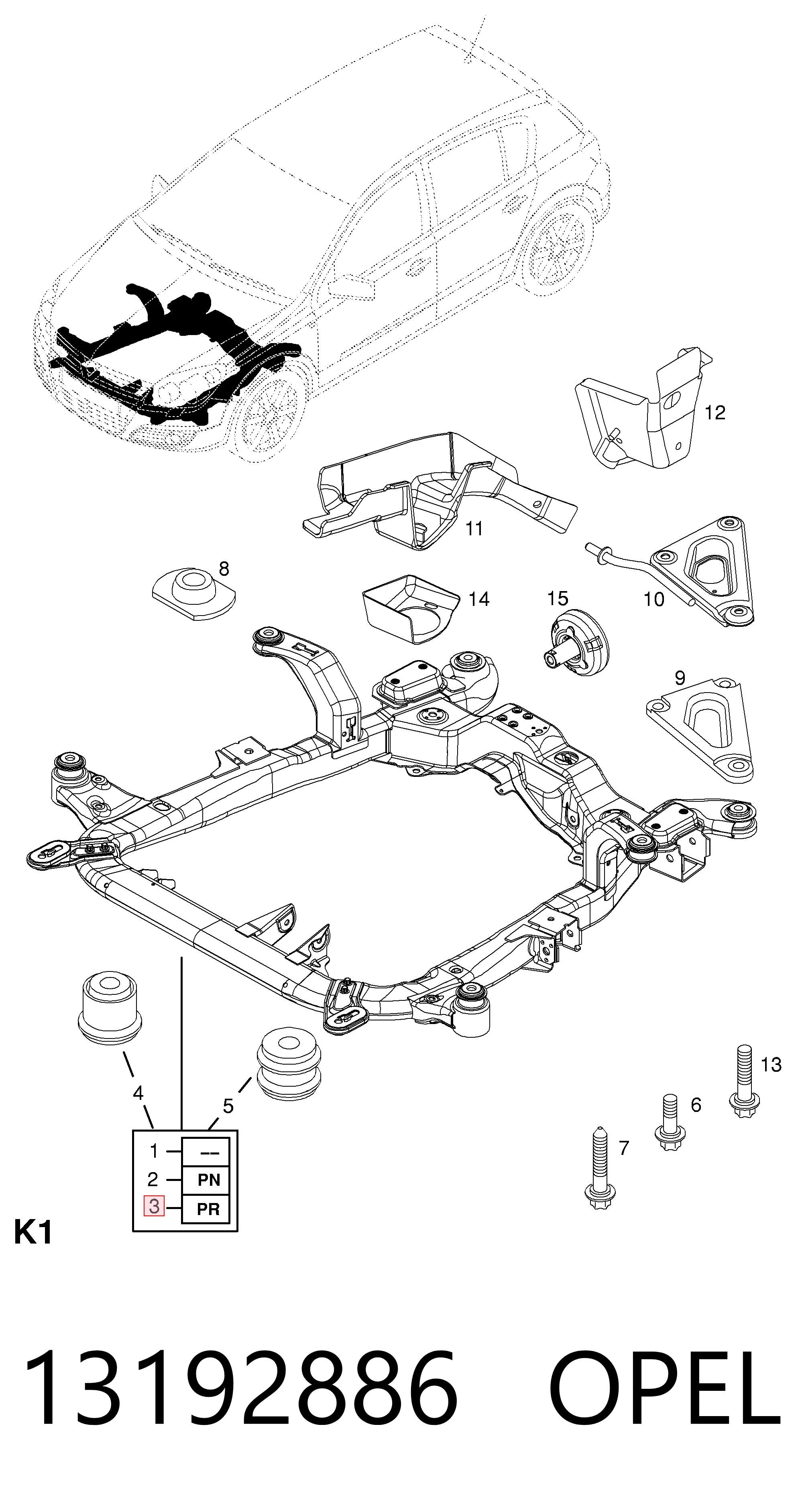 Subchasis delantero soporte motor Opel Astra H familiar (L35) (2004 - 2014) precio, desde 191,66 EUR