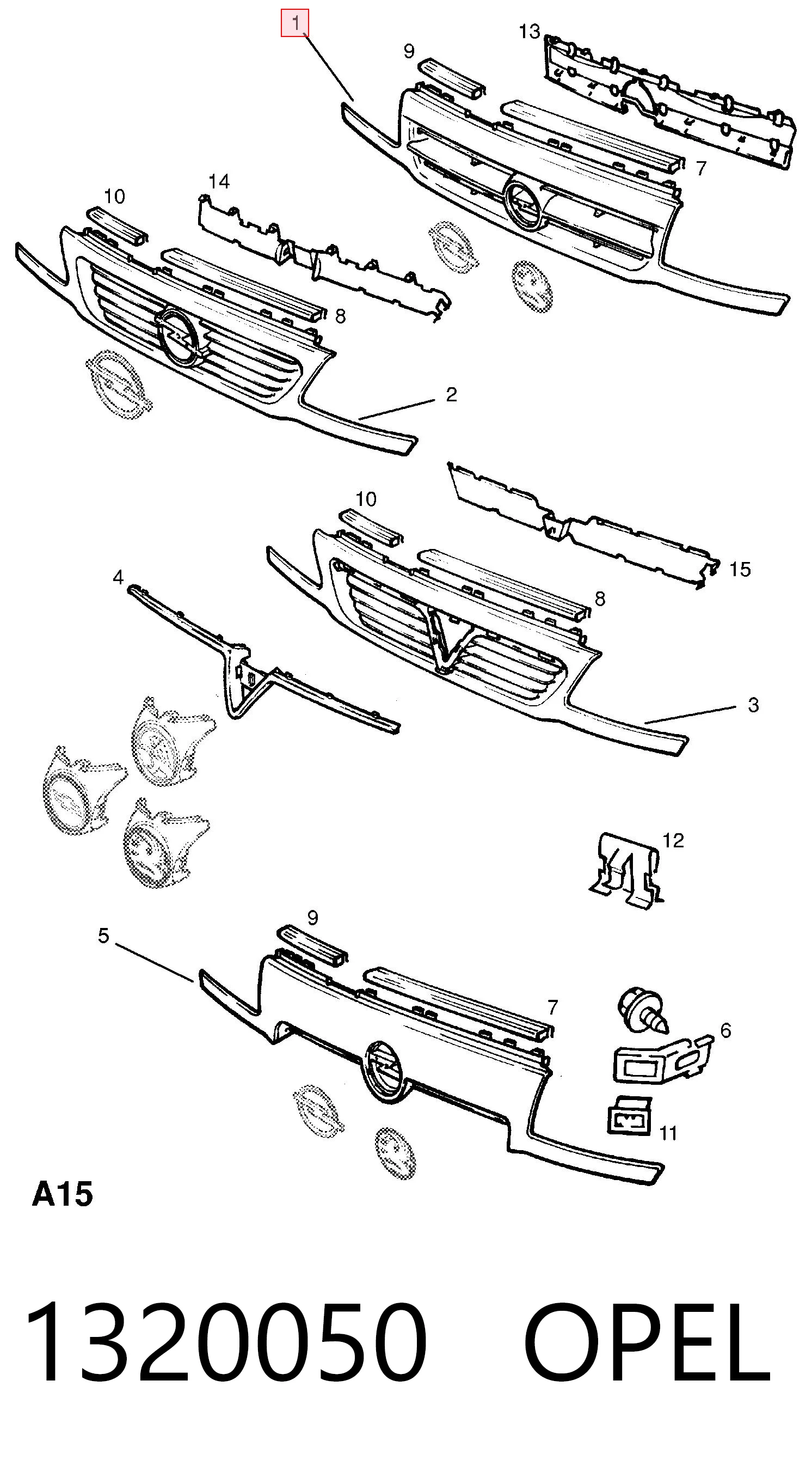  Parrilla Opel Astra 