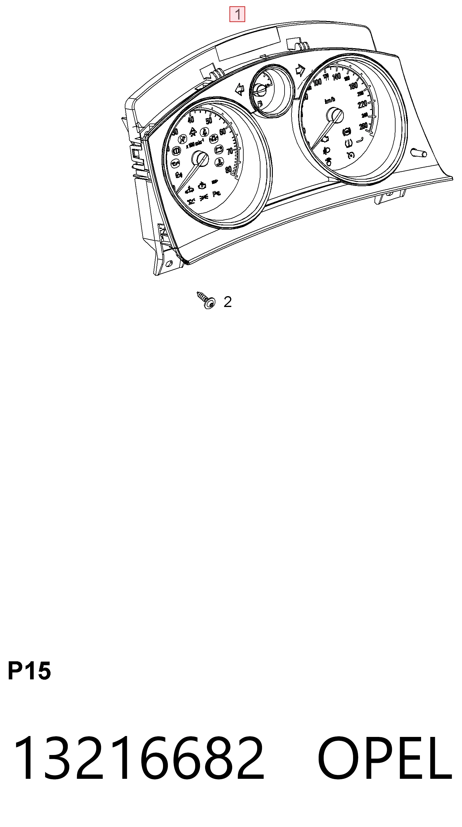 13216682 Opel Tablero de instrumentos