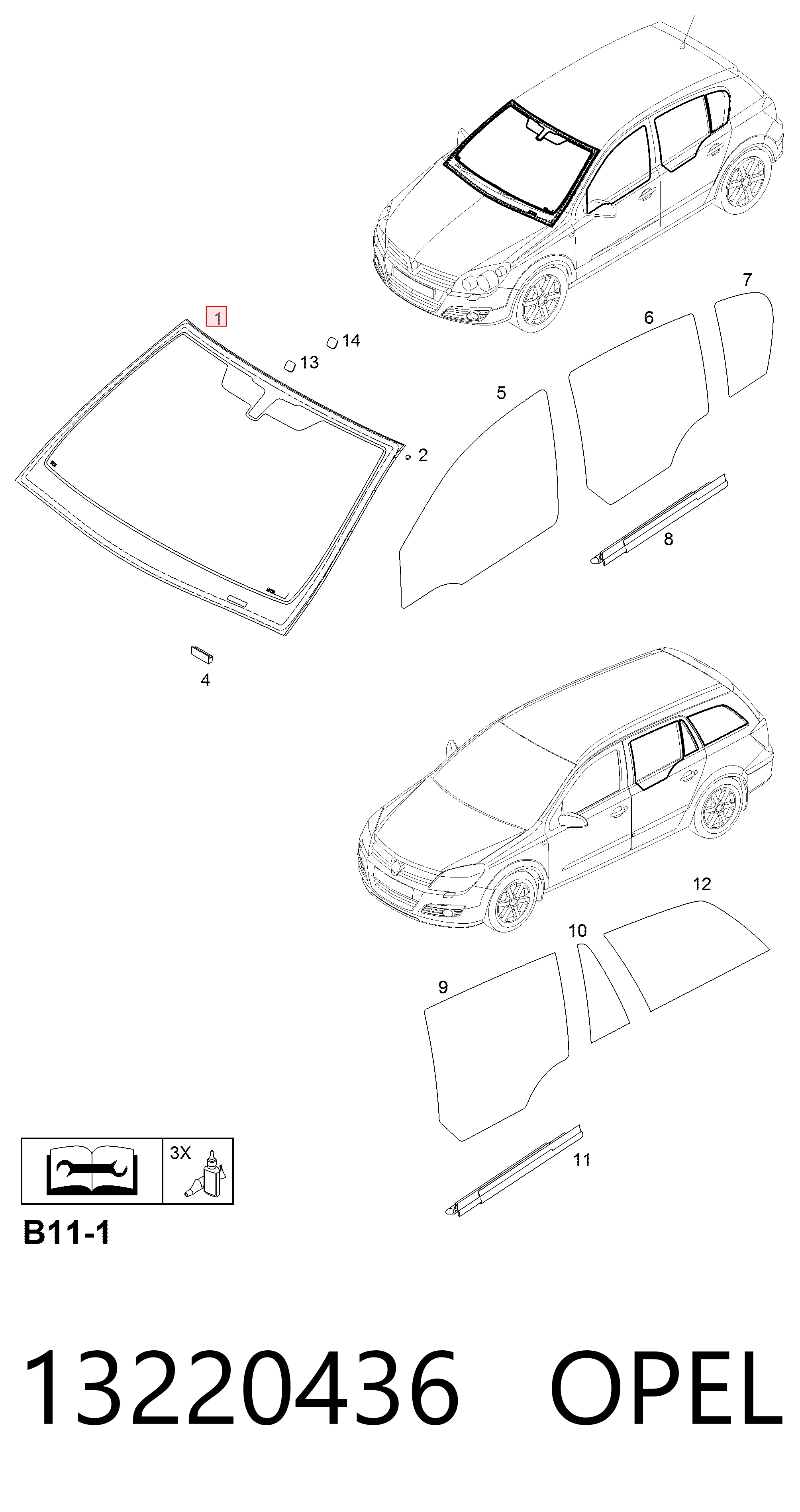 Comprar Parabrisas Opel Astra A04 a bajo precio