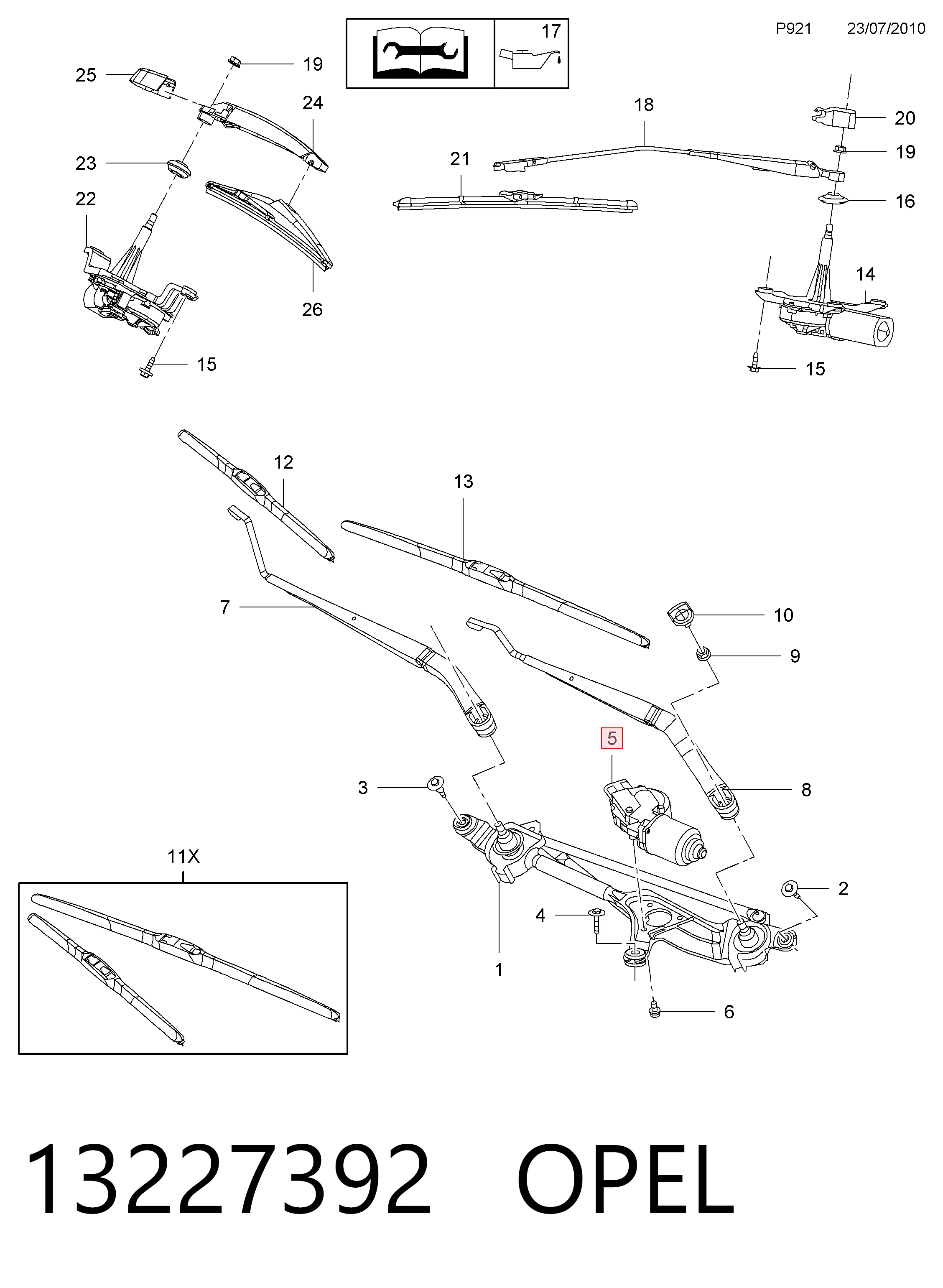  Motor limpiaparabrisas Opel Insignia 