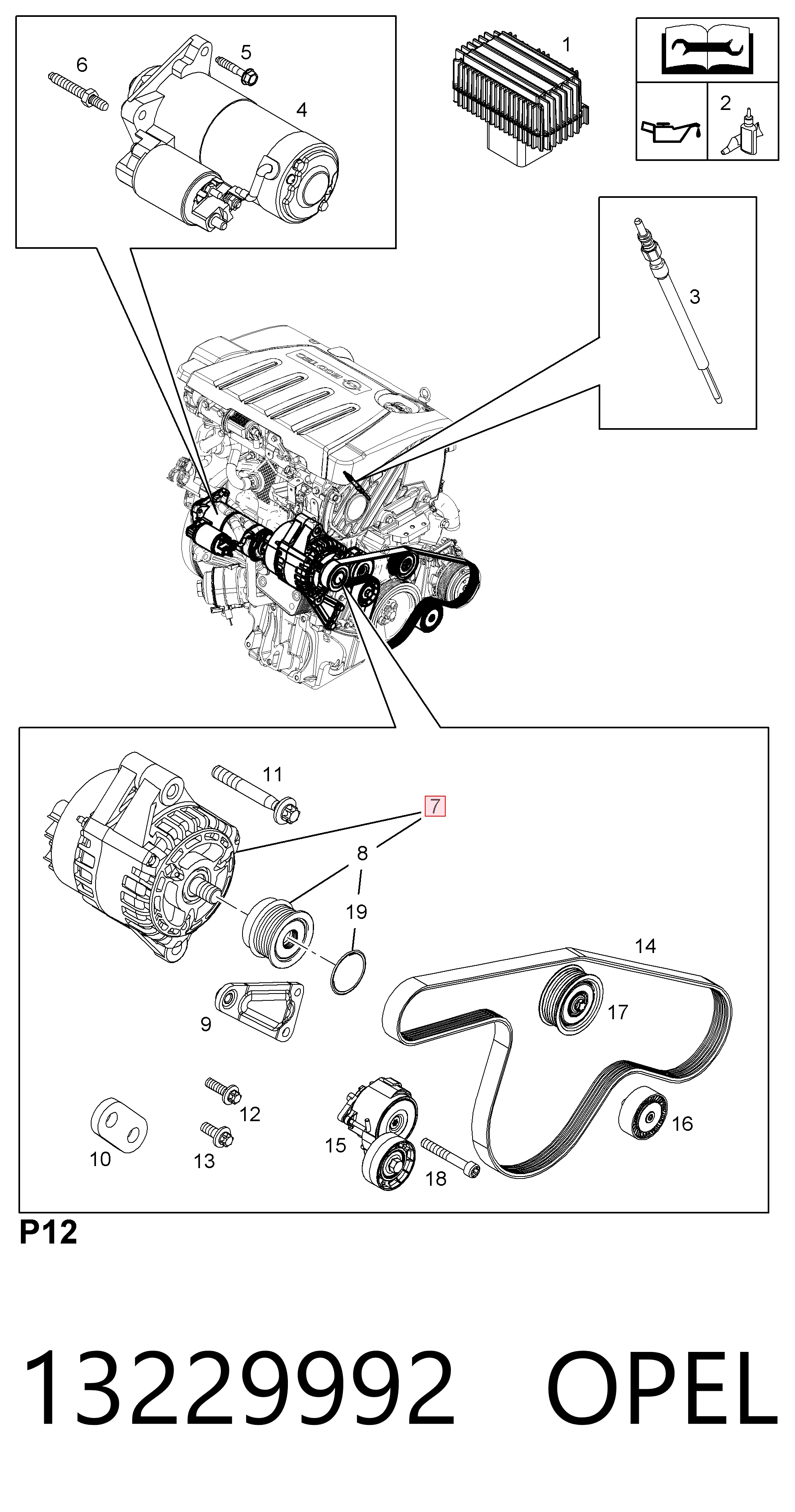 Alternador 13229992 OPEL