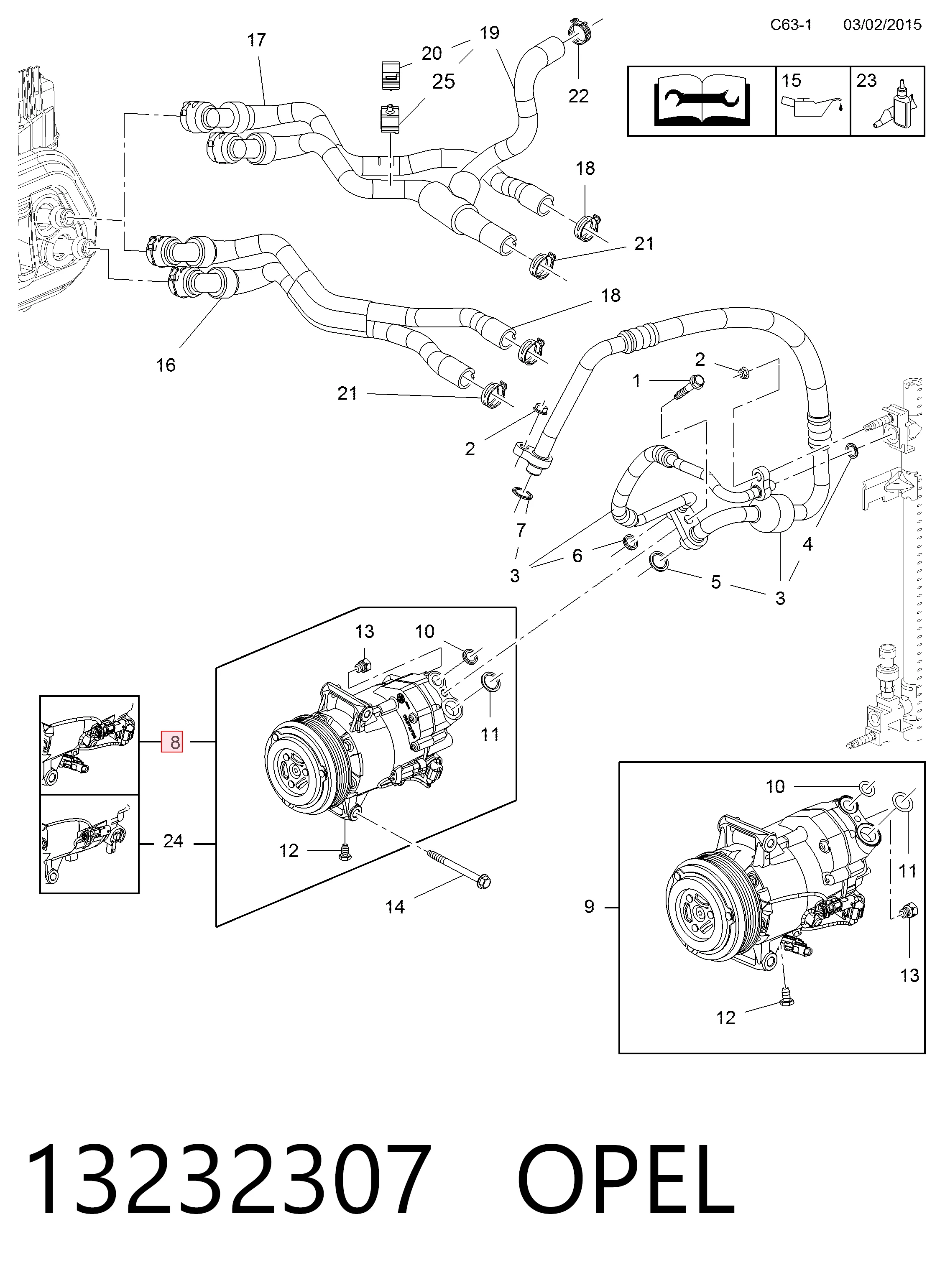 13232307 Opel Compresor climatizador