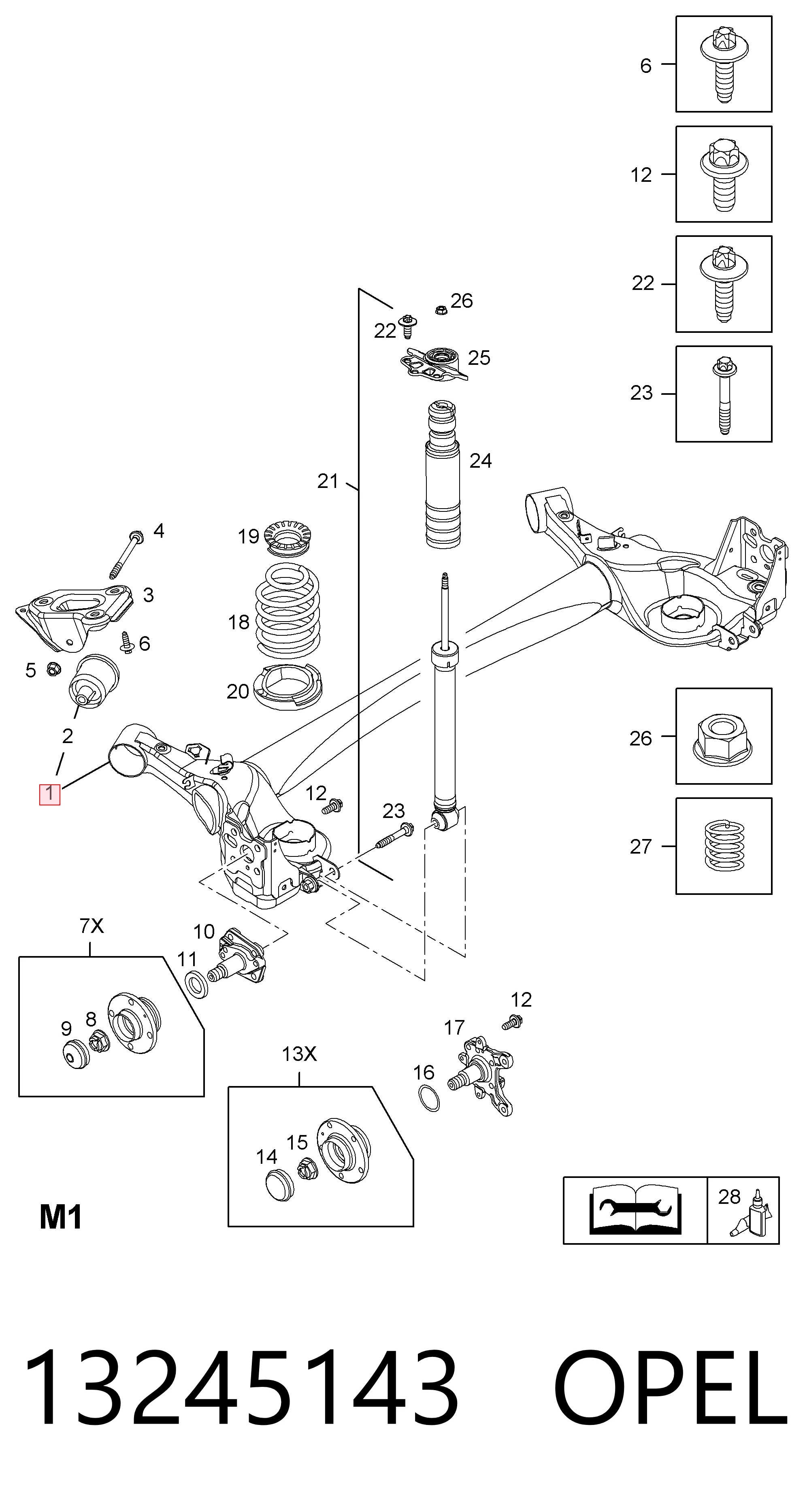 13342368 Peugeot/Citroen Subchasis trasero soporte motor