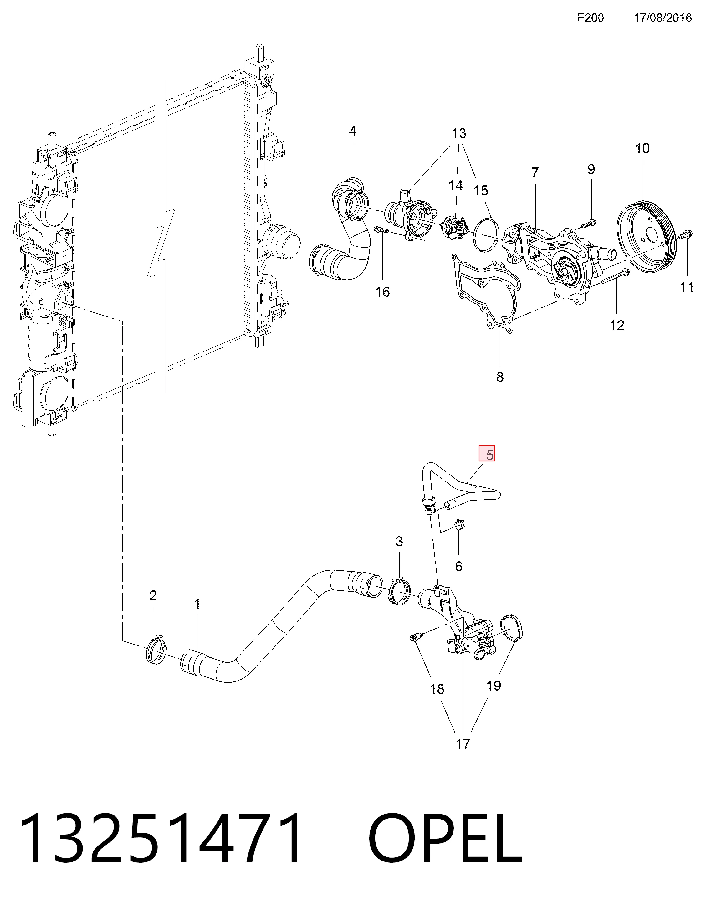 Comprar Manguera (tubo) del sistema de refrigeración Opel Astra   a bajo precio