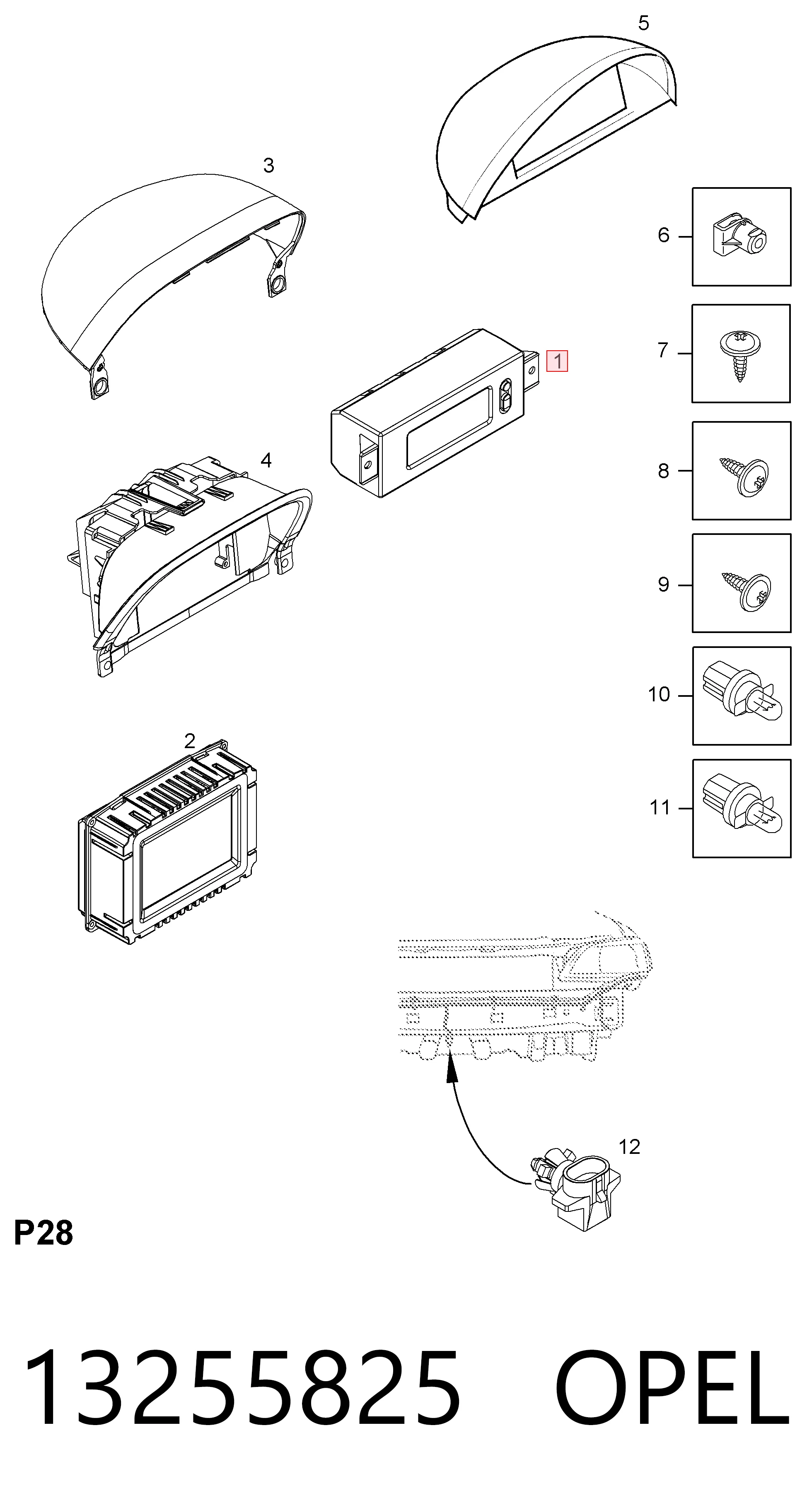 Pantalla multifuncion para Opel Meriva A 