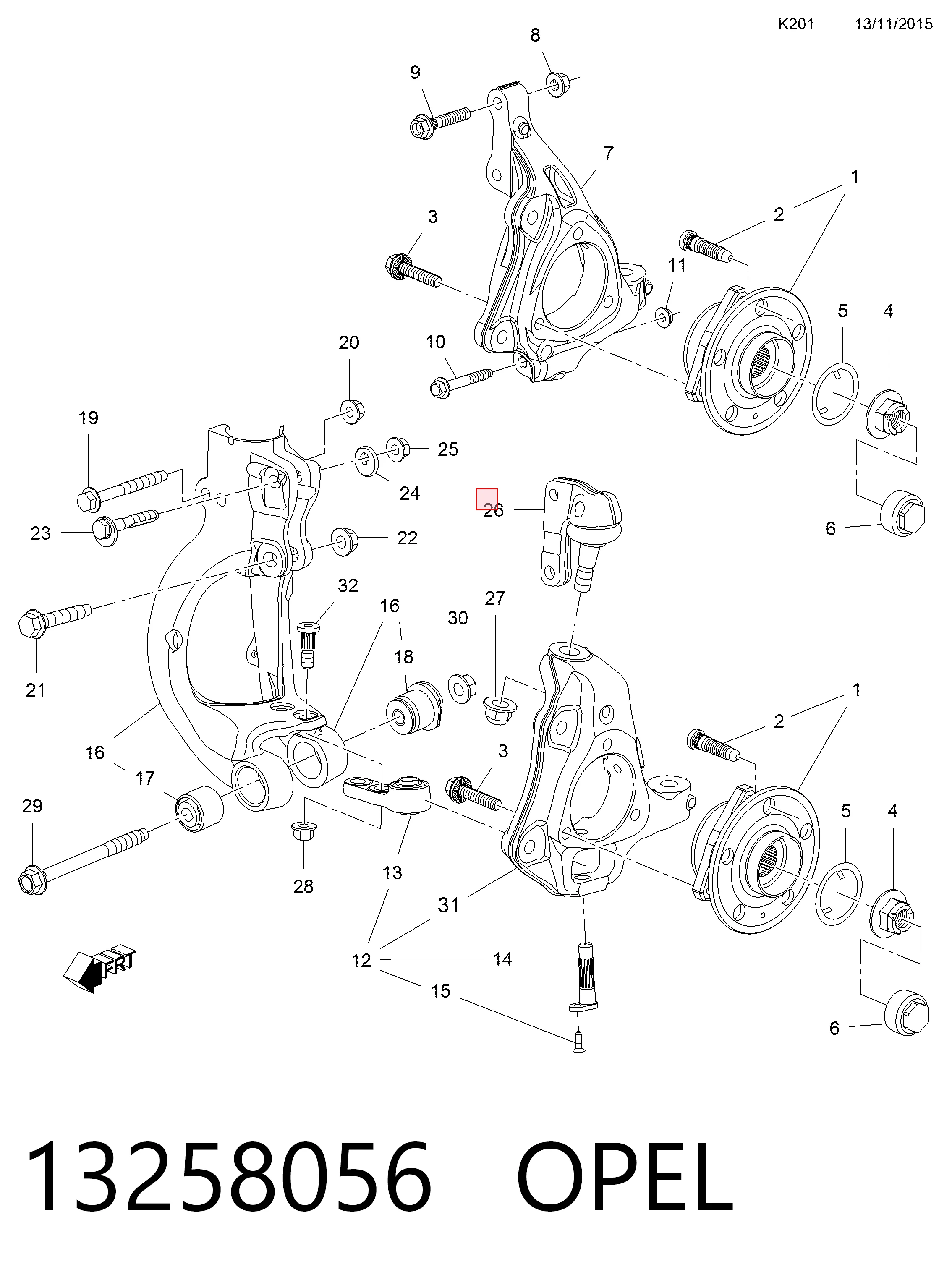 Rótula de suspensión para Opel Insignia G09