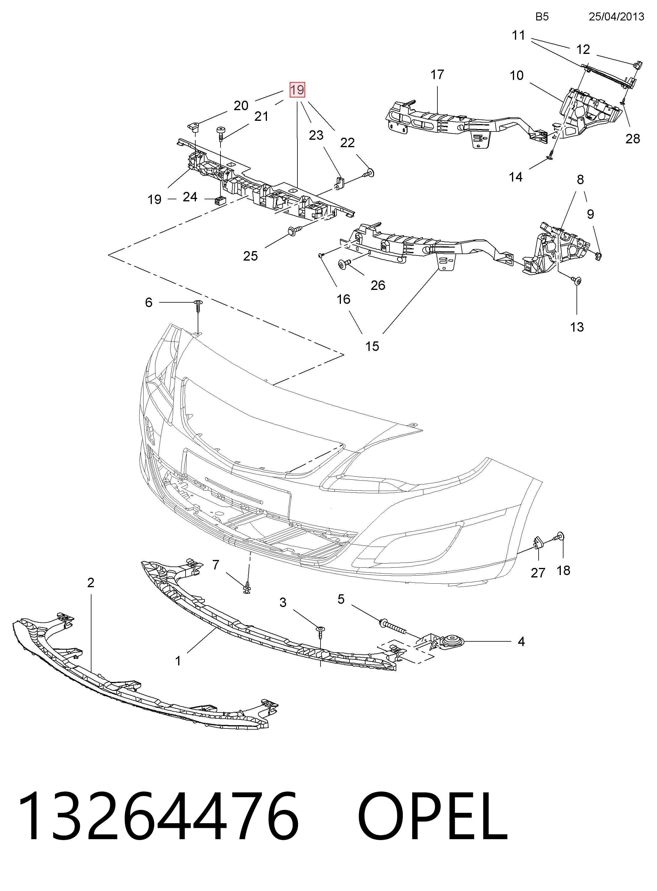 Comprar Soporte de parachoques delantero Opel Astra P10 a bajo precio
