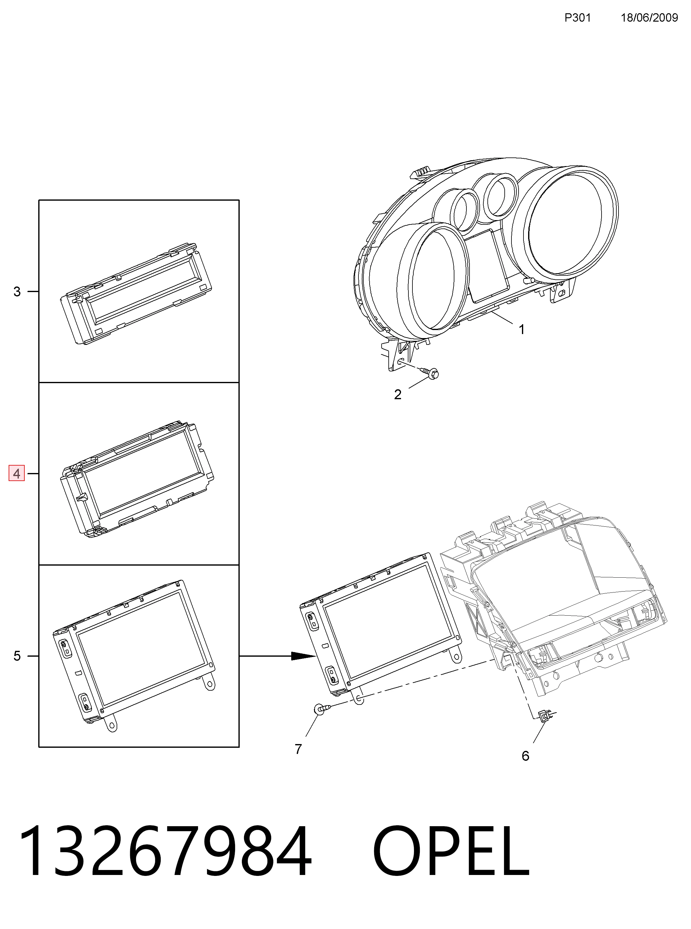 Pantalla multifuncion para Opel Astra J 