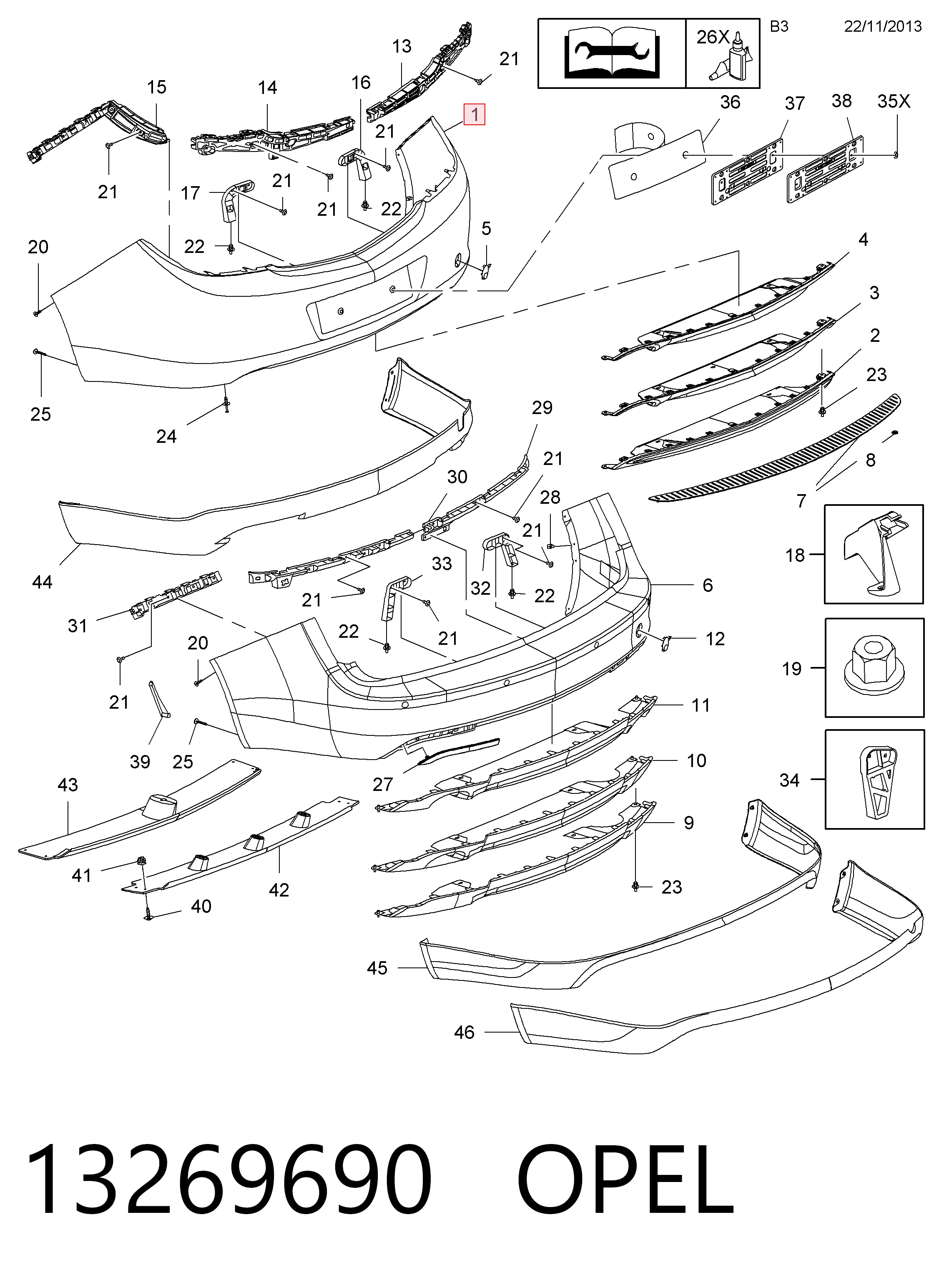 Comprar 20972990 General Motors Parachoques