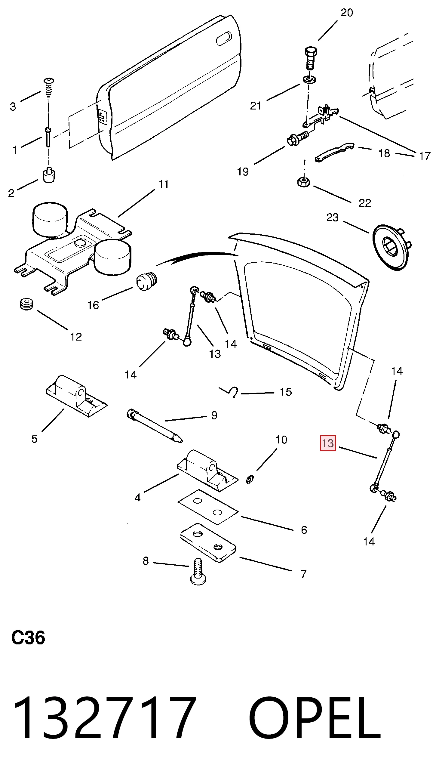 Amortiguador de porton para Opel Calibra  85